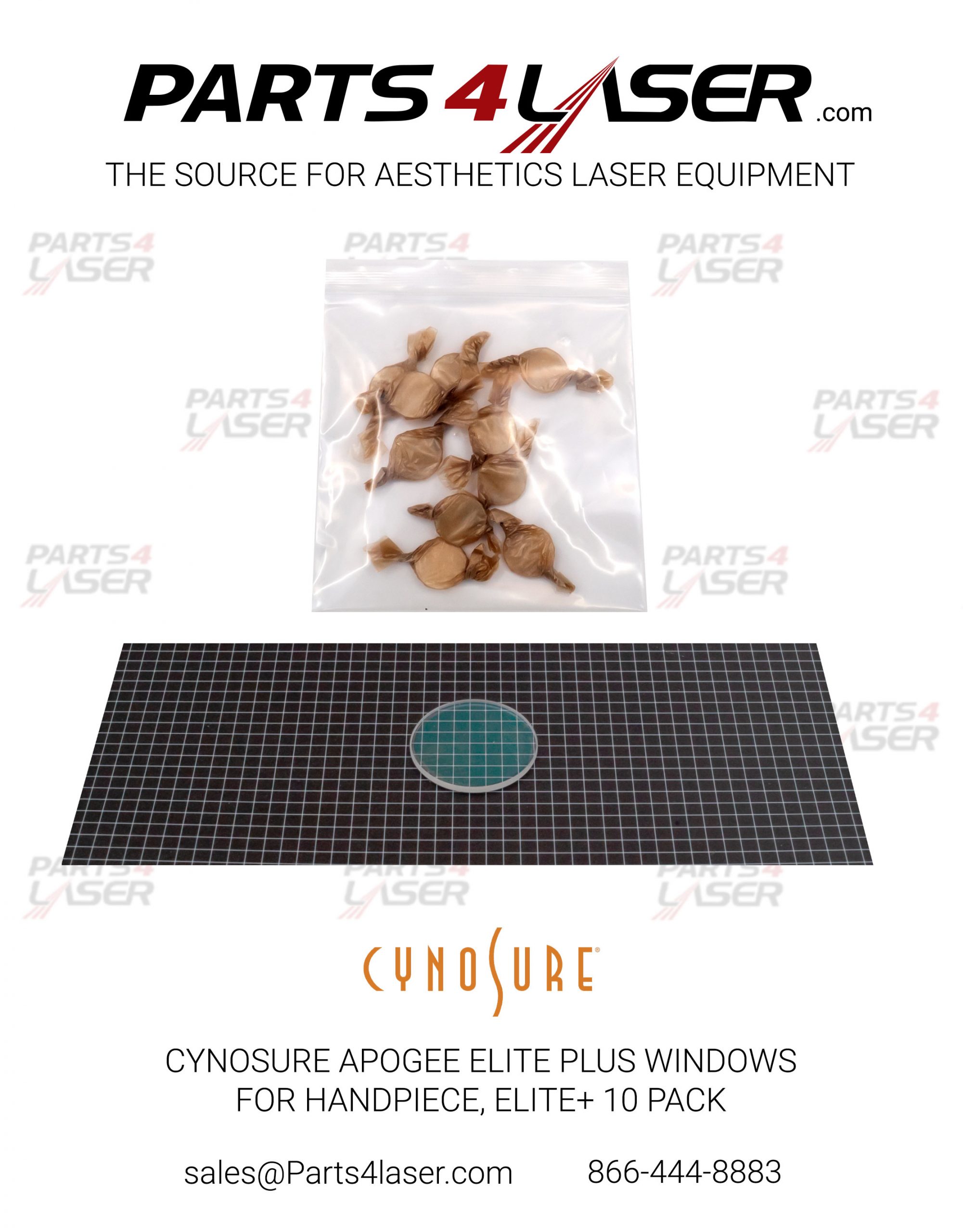 CYNOSURE APOGEE ELITE PLUS WINDOWS FOR HANDPIECE, ELITE+ 10 PACK 805-0035-005 CYOP1749 B34