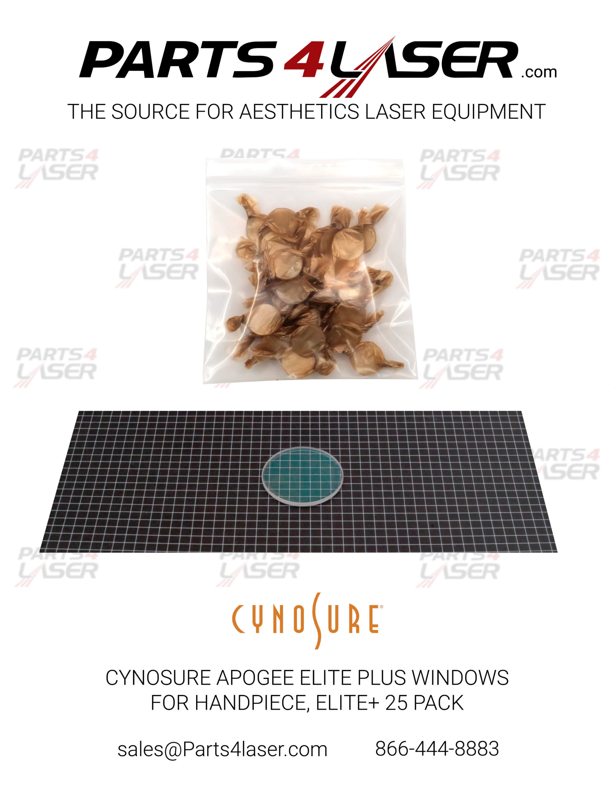 CYNOSURE APOGEE ELITE WINDOWS FOR HANDPIECE 25 PACK 805-0035-005 CYOP1750 - B34