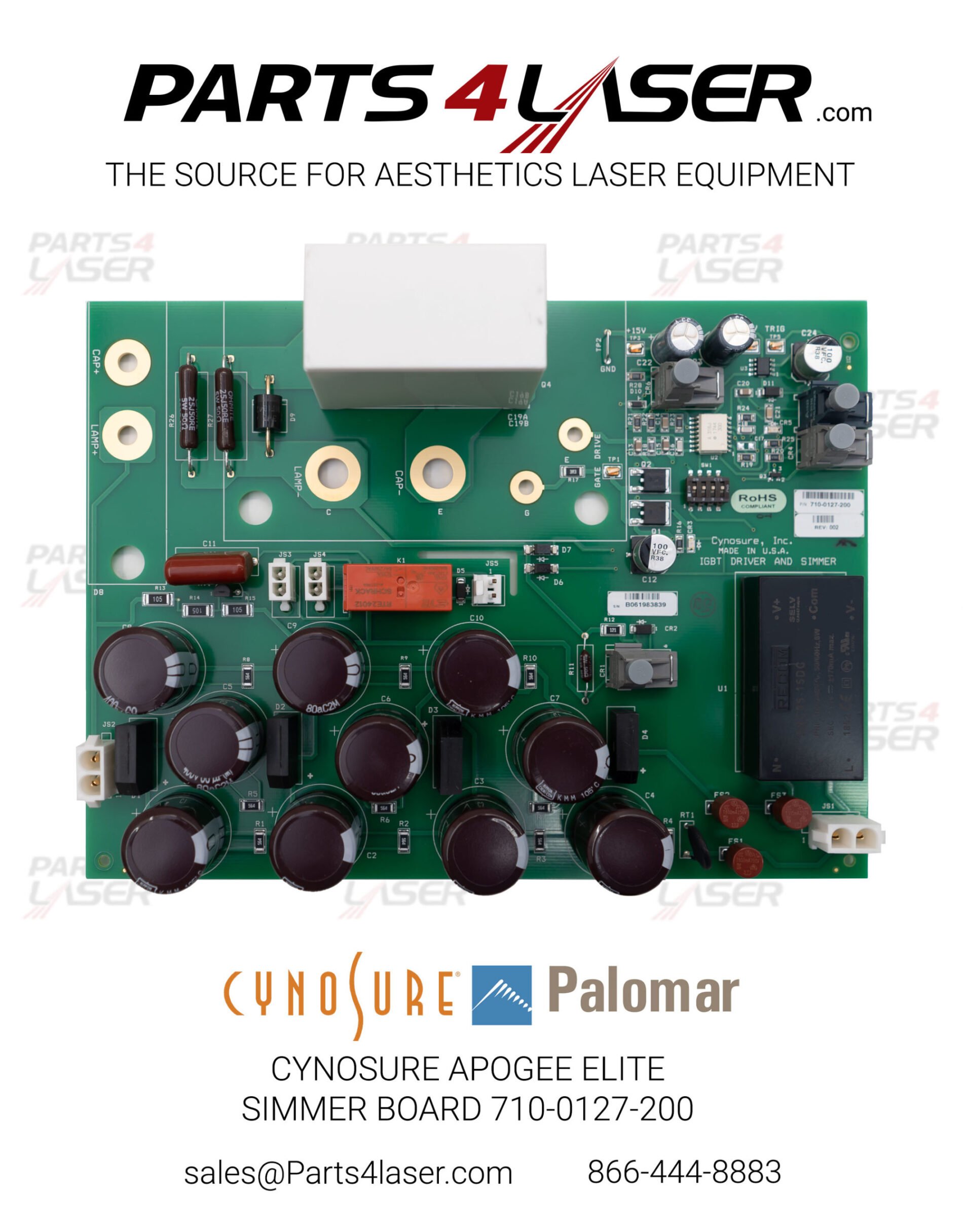 PALOMAR / CYNOSURE APOGEE ELITE SIMMER BOARD 710-0127-200 ,CYPC2813