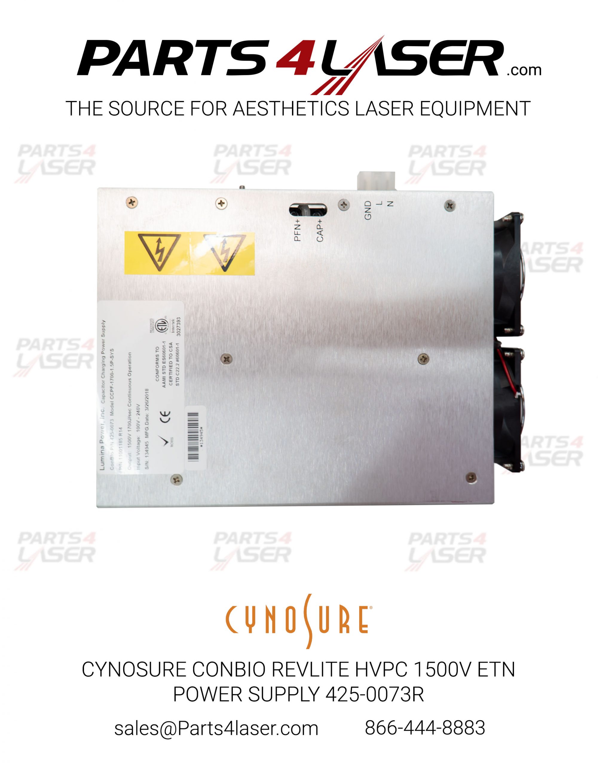 CYNOSURE CONBIO MEDLITE REVLITE HVPC 1500V ETN POWER SUPPLY 425-0073R ,CYPS2621