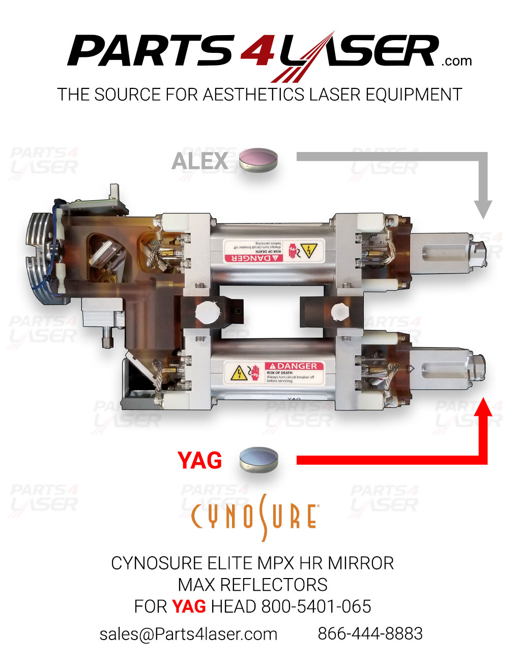 CYNOSURE ELITE MPX HR MIRROR MAX REFLECTOR FOR YAG HEAD 800-5401-065