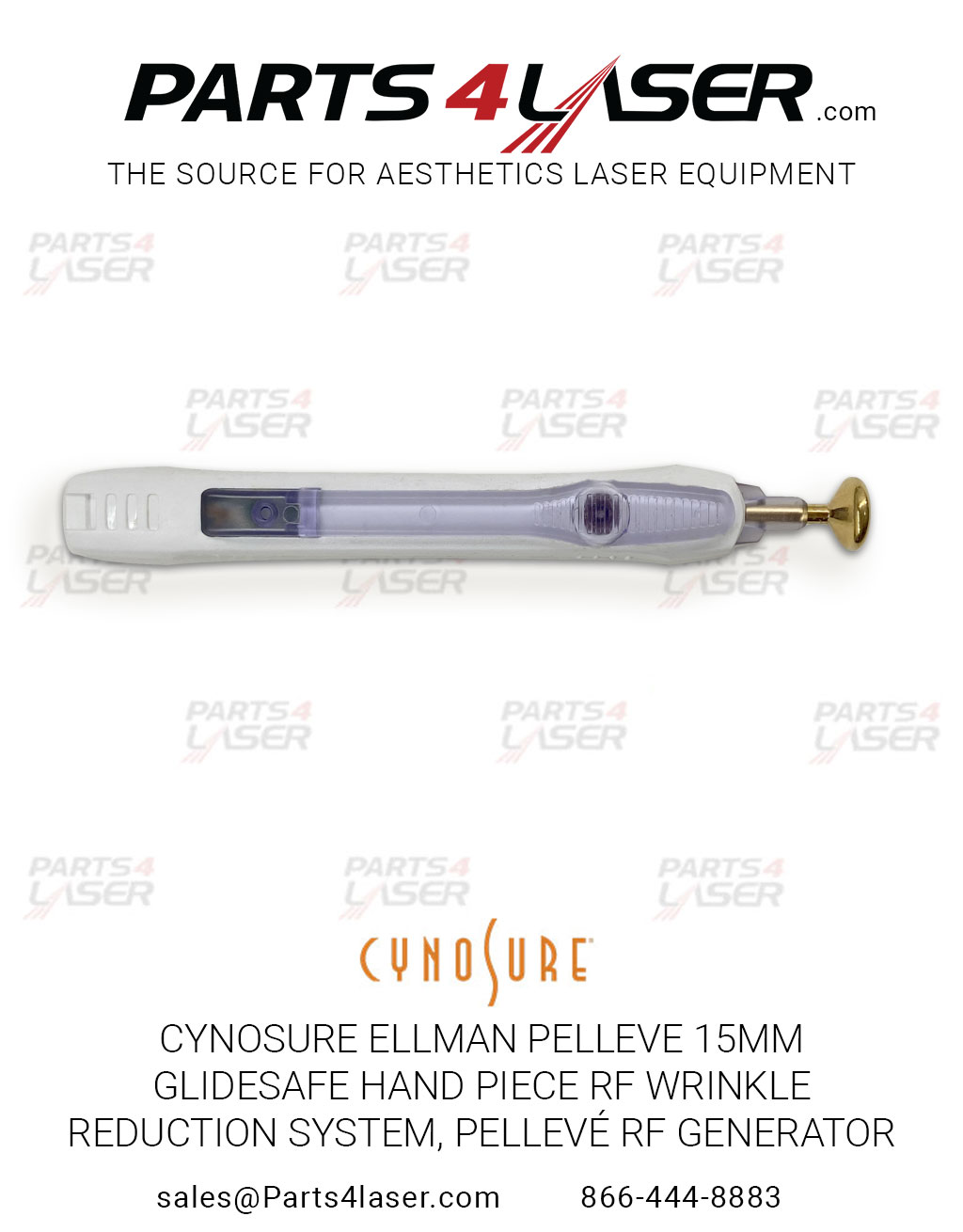 CYNOSURE ELLMAN PELLEVE 15MM GLIDESAFE HAND PIECE RF WRINKLE REDUCTION SYSTEM, PELLEVÉ RF GENERATOR