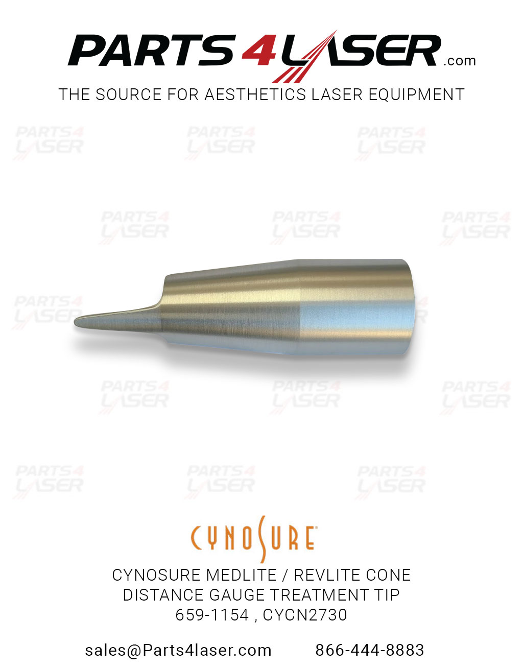 CYNOSURE MEDLITE / REVLITE CONE DISTANCE GAUGE TREATMENT TIP 659-1154 , CYCN2730, B57