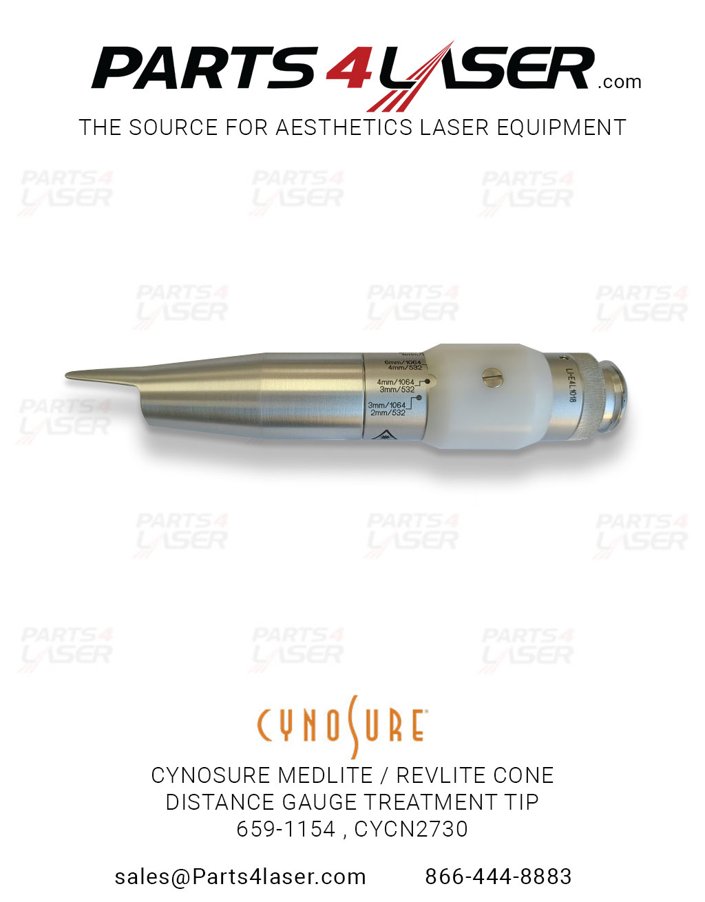 CYNOSURE MEDLITE / REVLITE CONE DISTANCE GAUGE TREATMENT TIP 659-1154 , CYCN2730, B57 - Image 2