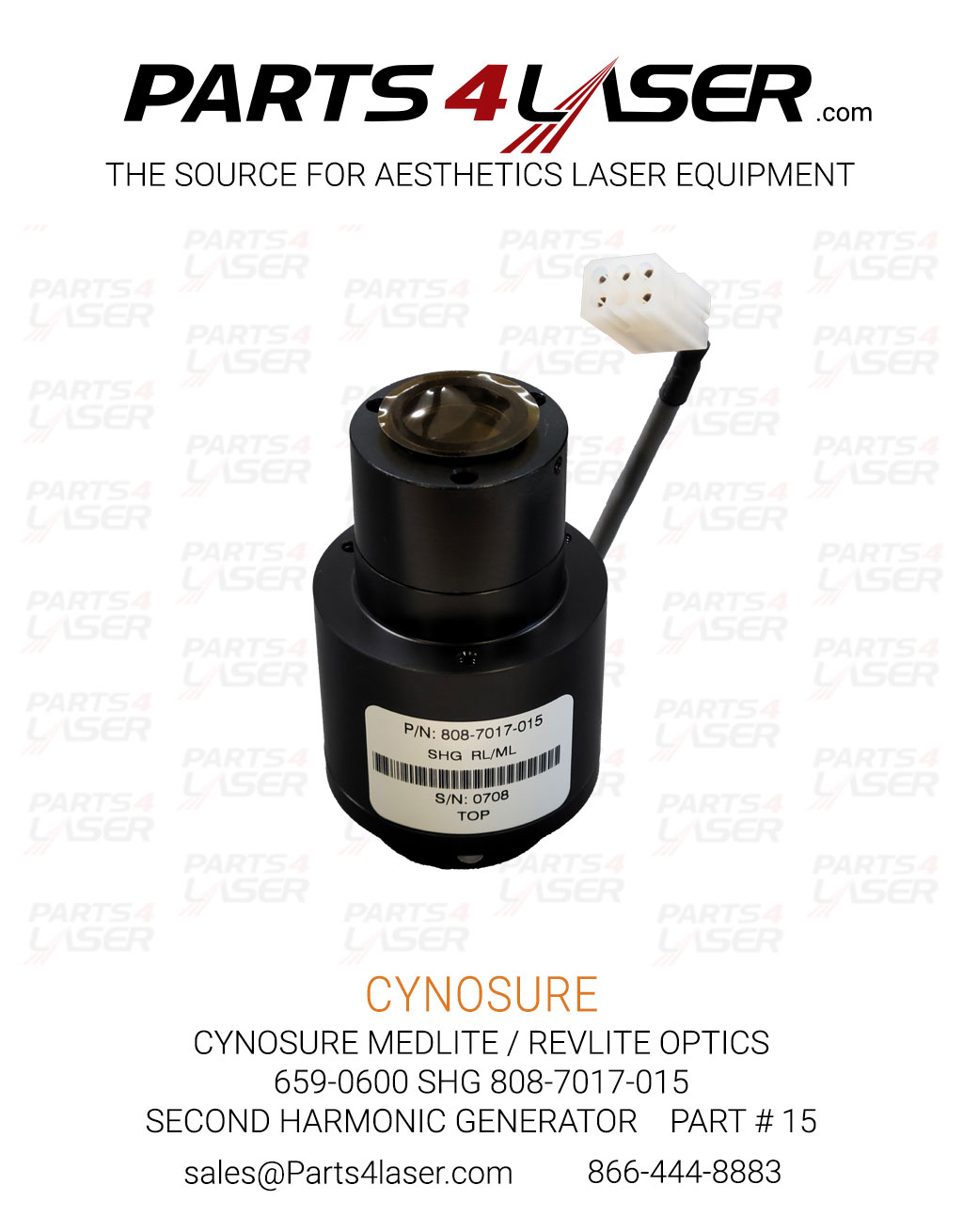 CYNOSURE MEDLITE / REVLITE OPTICS 659-0600 SHG 808-7017-015 SECOND HARMONIC GENERATOR PART # 15 CYOP3621