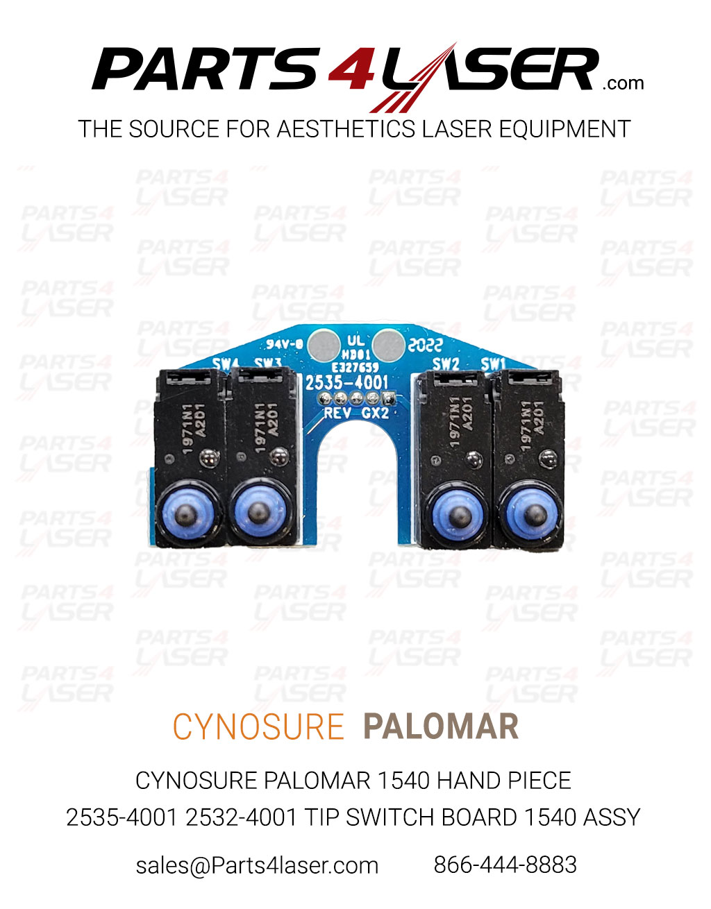 CYNOSURE PALOMAR 1540 HAND PIECE 2535-4001 2532-4001 TIP SWITCH BOARD 1540 ASSY - Image 2