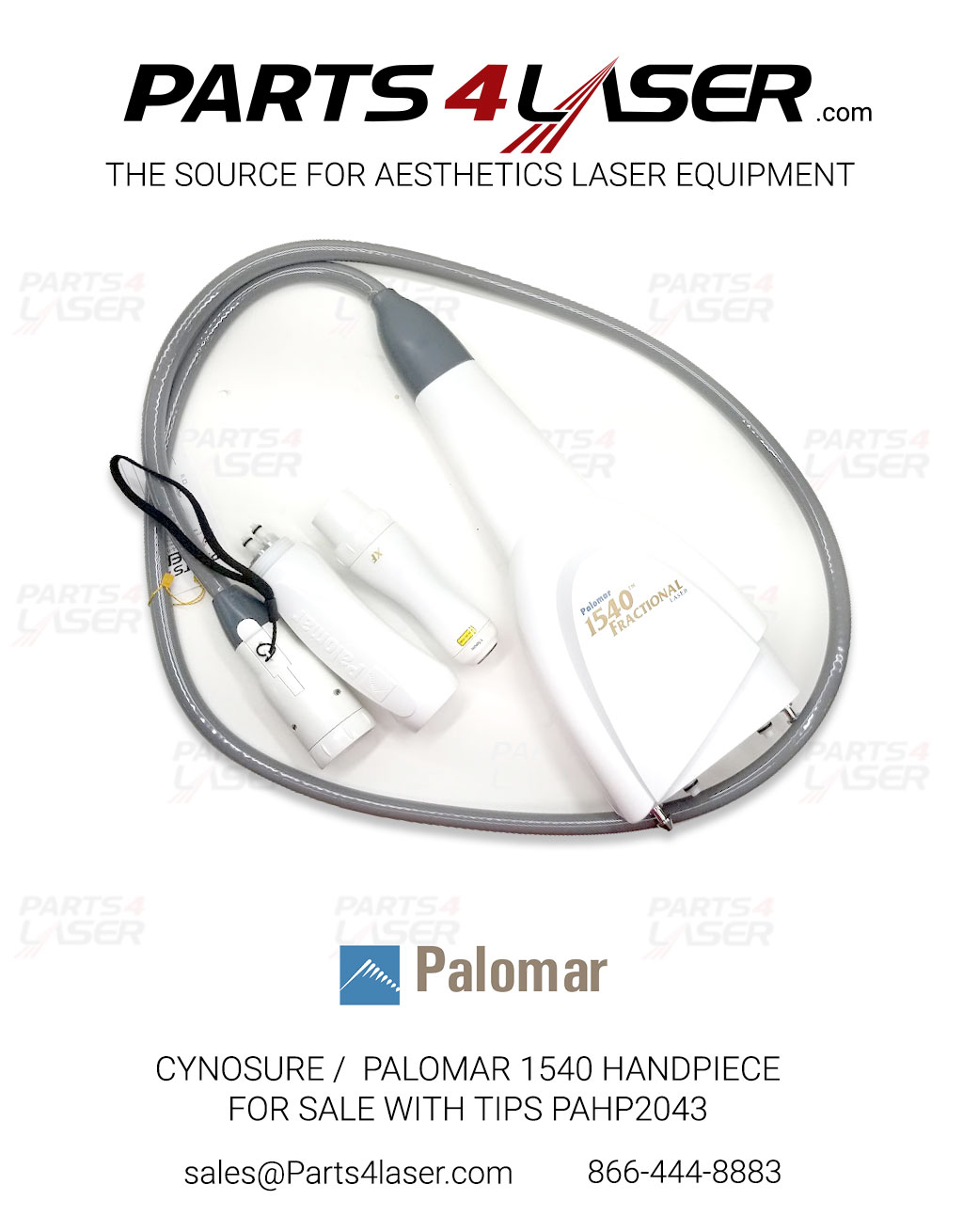 CYNOSURE / PALOMAR 1540 HANDPIECE FOR SALE WITH TIPS PAHP2043