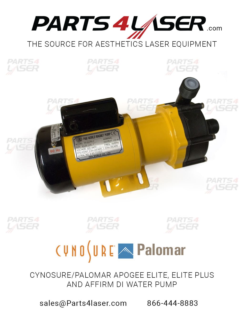 CYNOSURE APOGEE ELITE , ELITE+ PLUS AND AFFIRM DI WATER PUMP 100-7001-550 CYPU1724