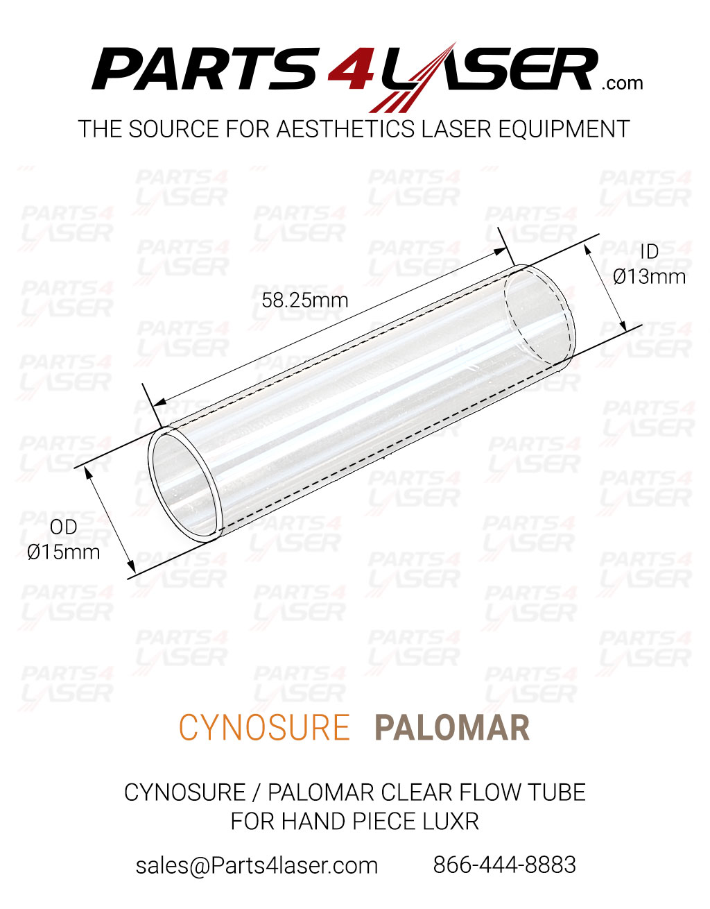 CYNOSURE / PALOMAR CLEAR FLOW TUBE FOR HAND PIECE LUXR PAOP2478