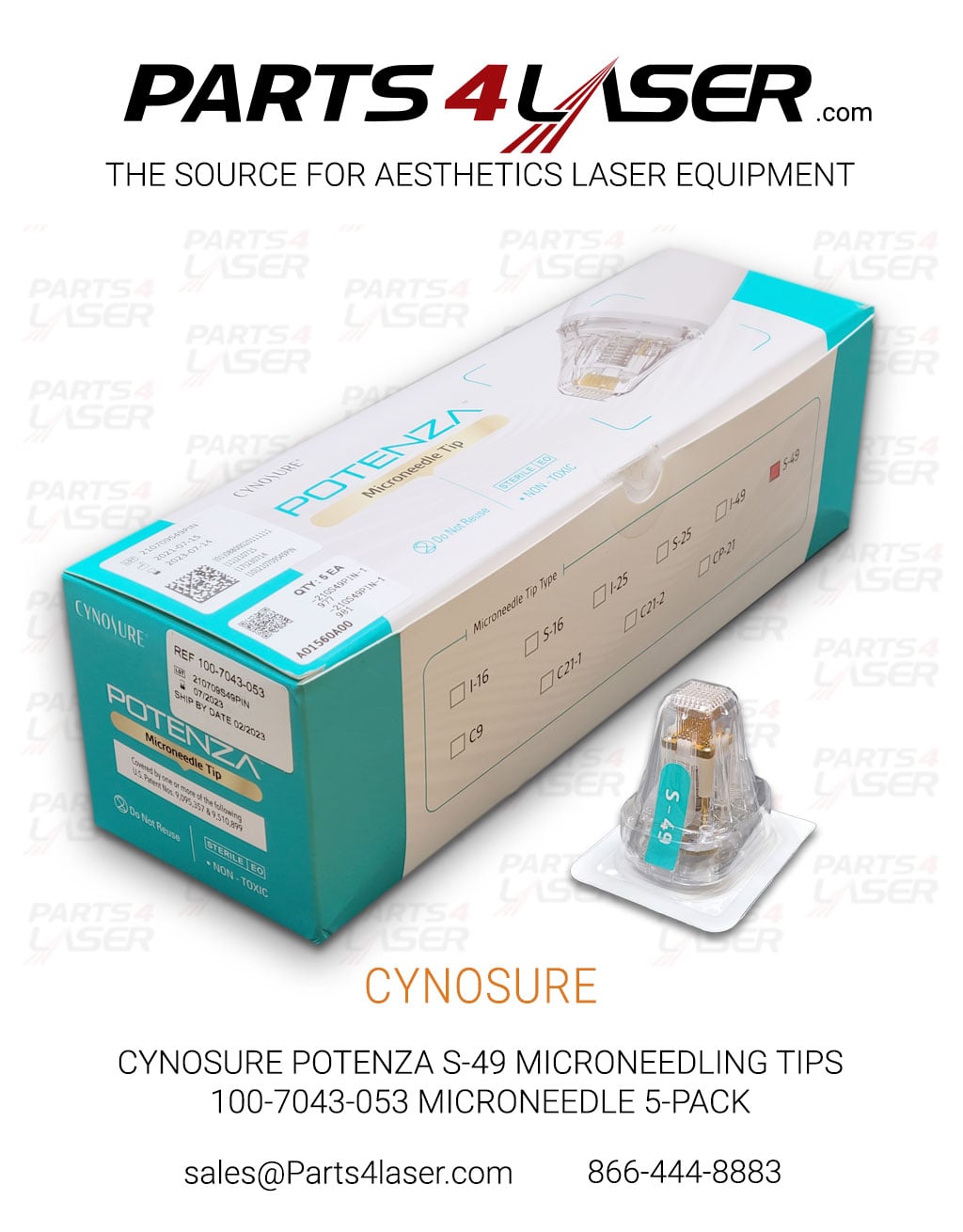 CYNOSURE POTENZA S-49 MICRONEEDLING TIPS 100-7043-053 MICRONEEDLE 5-PACK CYHP3628