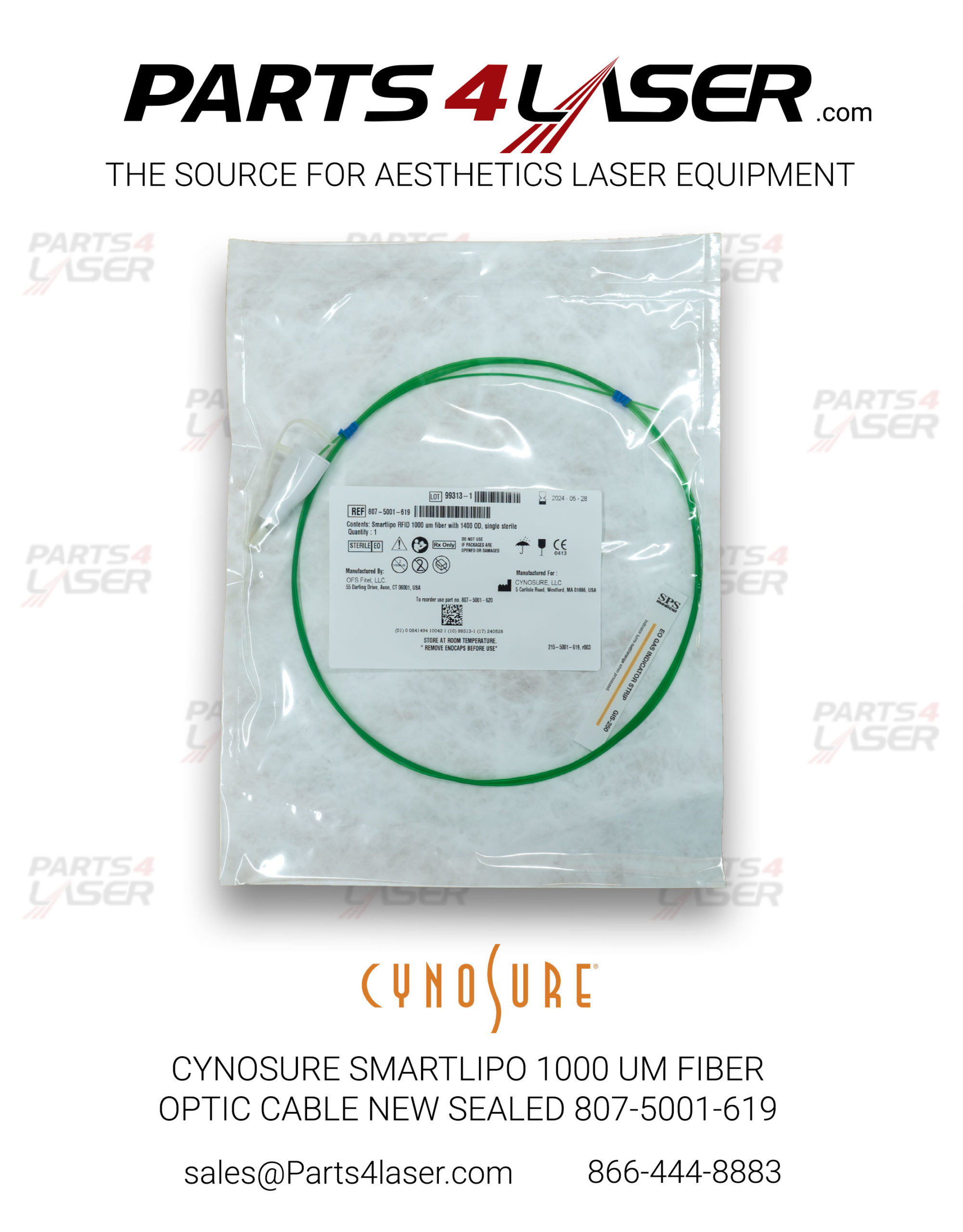 CYNOSURE SMARTLIPO MPX 1000 UM FIBER OPTIC CABLE NEW SEALED 807-5001-619 CYFC1833