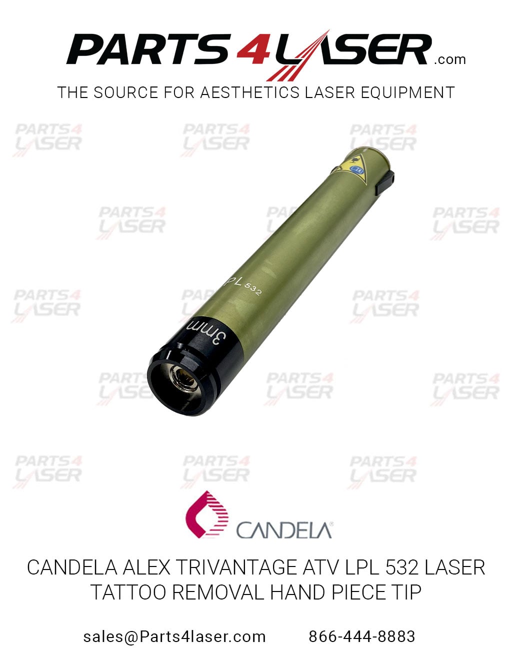 Candela Alex TriVantage ATV LPL 532 Laser Tattoo Removal Handpiece Tip 7122-00-9150