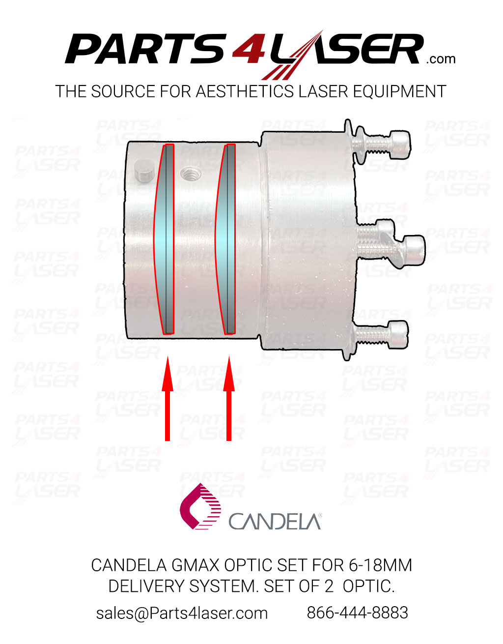 CANDELA GMAX OPTIC SET FOR 6-18MM DELIVERY SYSTEM. SET OF 2 OPTIC. CAOP3049