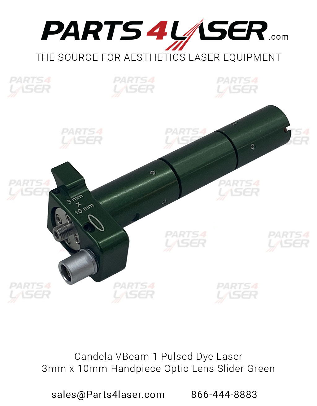 Candela VBeam 1 Pulsed Dye Laser 3mm x 10mm Handpiece Optic Lens Slider
