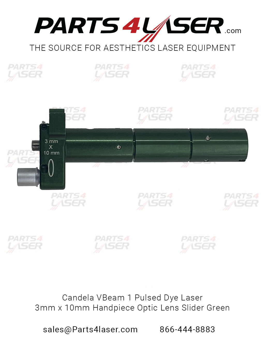 Candela VBeam 1 Pulsed Dye Laser 3mm x 10mm Handpiece Optic Lens Slider - Image 2