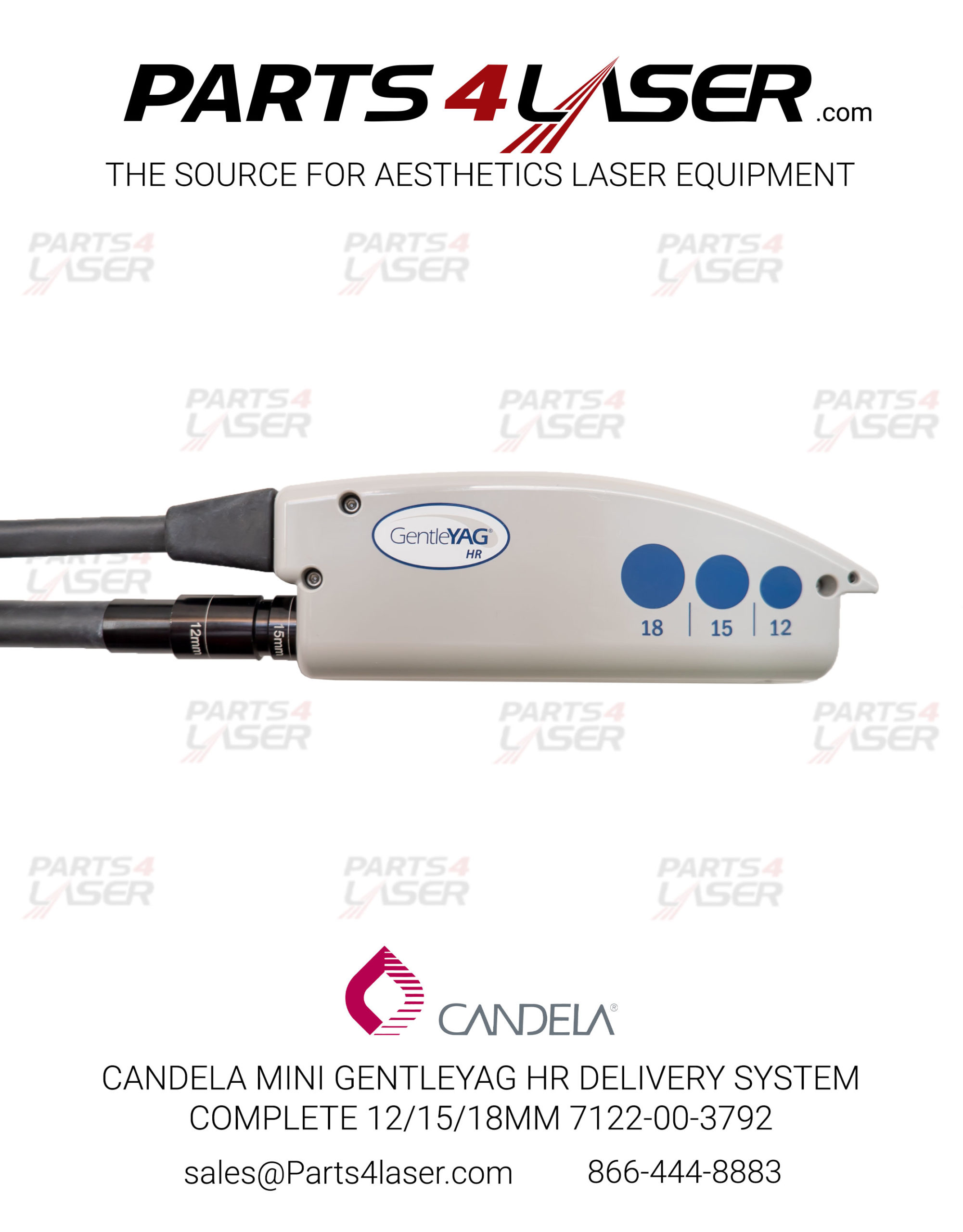 CANDELA MINI GENTLEYAG MGY DELIVERY SYSTEM COMPLETE 12/15/18MM 7122-00-3792 CAHP1287