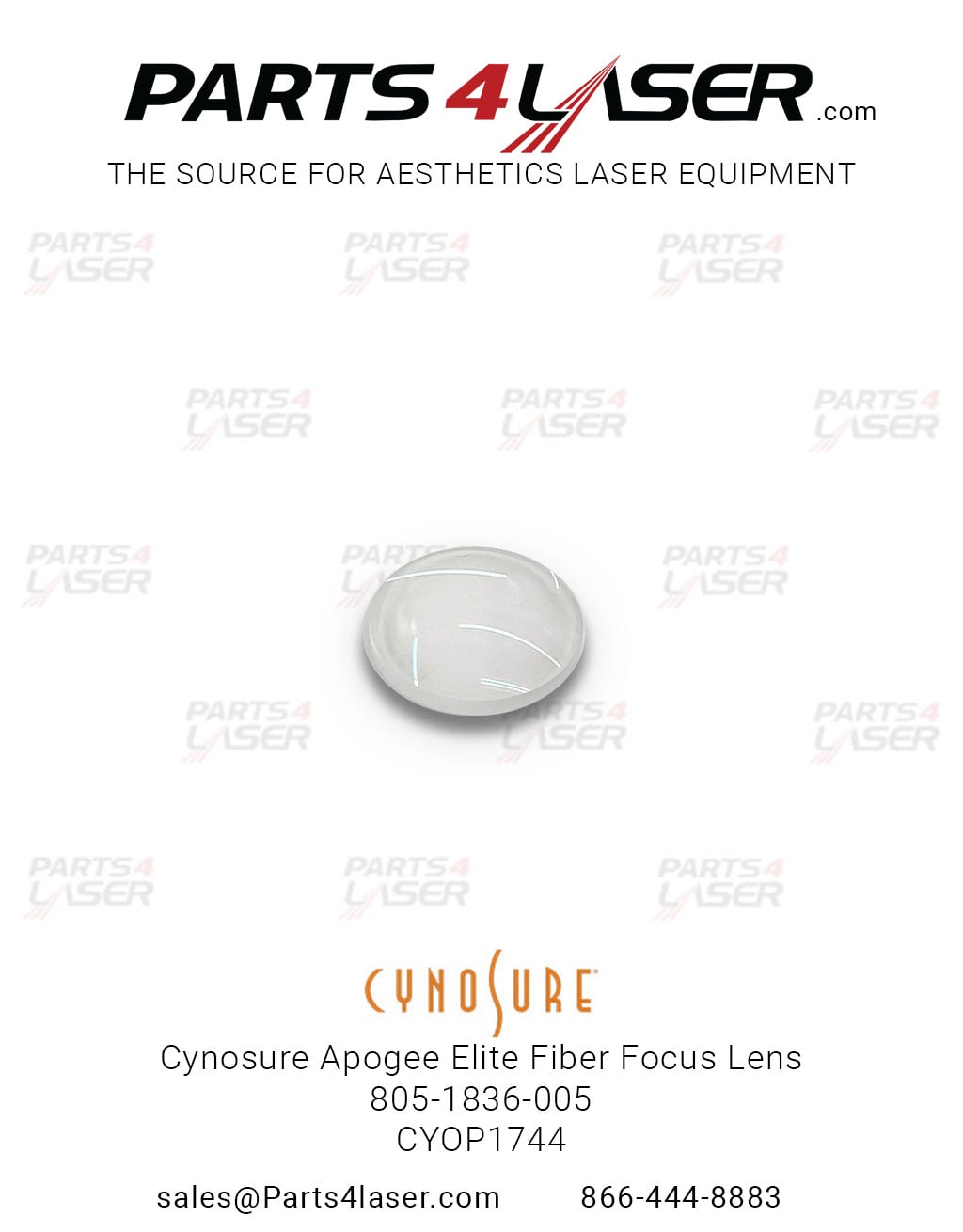 CYNOSURE APOGEE ELITE FIBER FOCUS LENS, FOCAL LENS 805-1836-005 CYOP1744