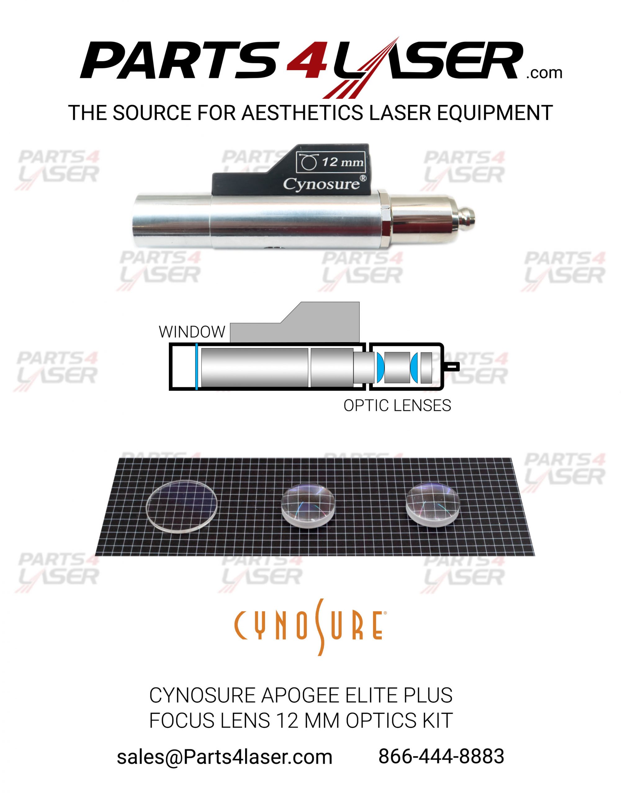 CYNOSURE APOGEE ELITE, ELITE PLUS AND MPX FOCUS LENS 12MM OPTICS KIT, CYOP1756