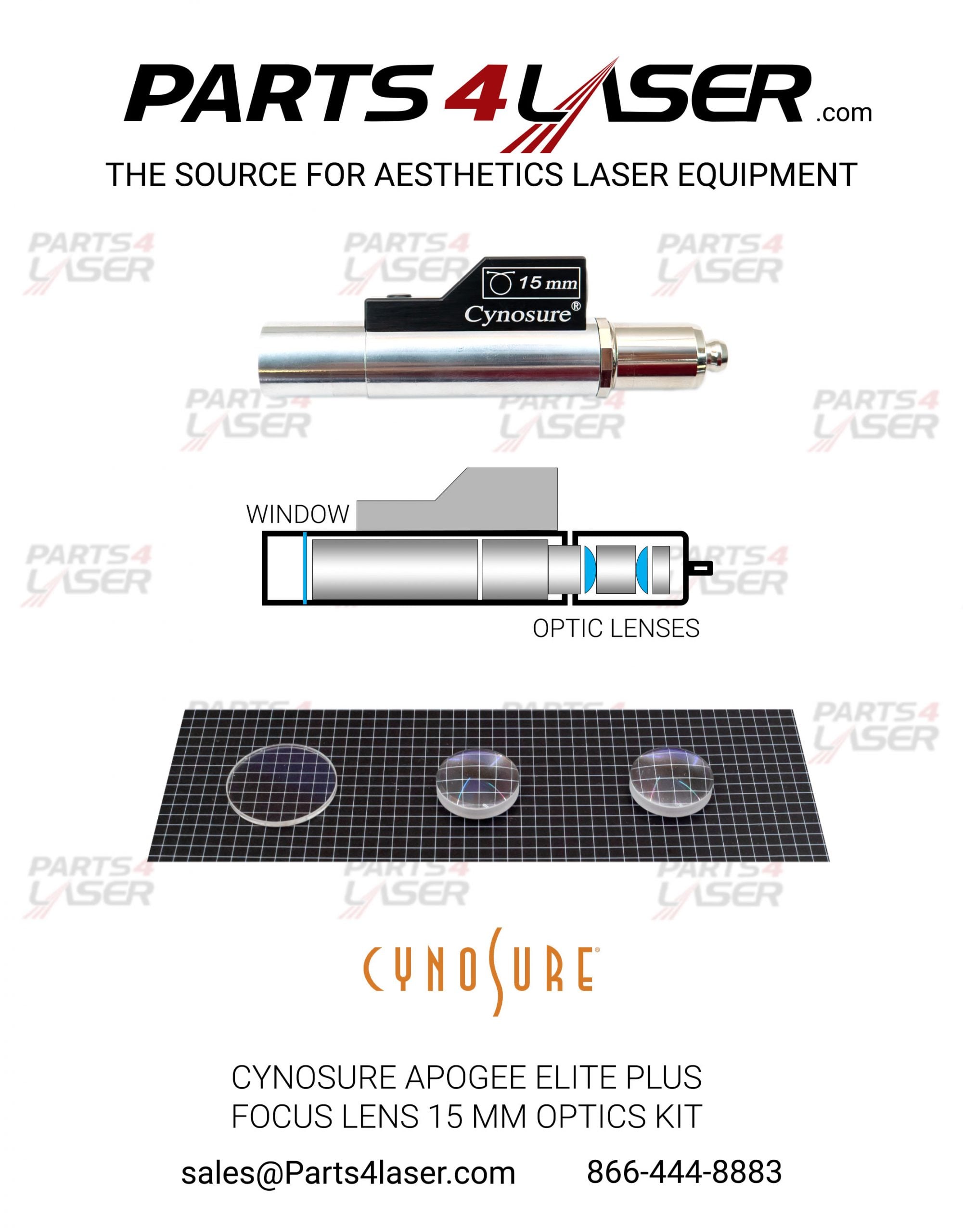 CYNOSURE APOGEE ELITE, ELITE PLUS AND MPX FOCUS LENS 15MM OPTICS KIT CYOP1757