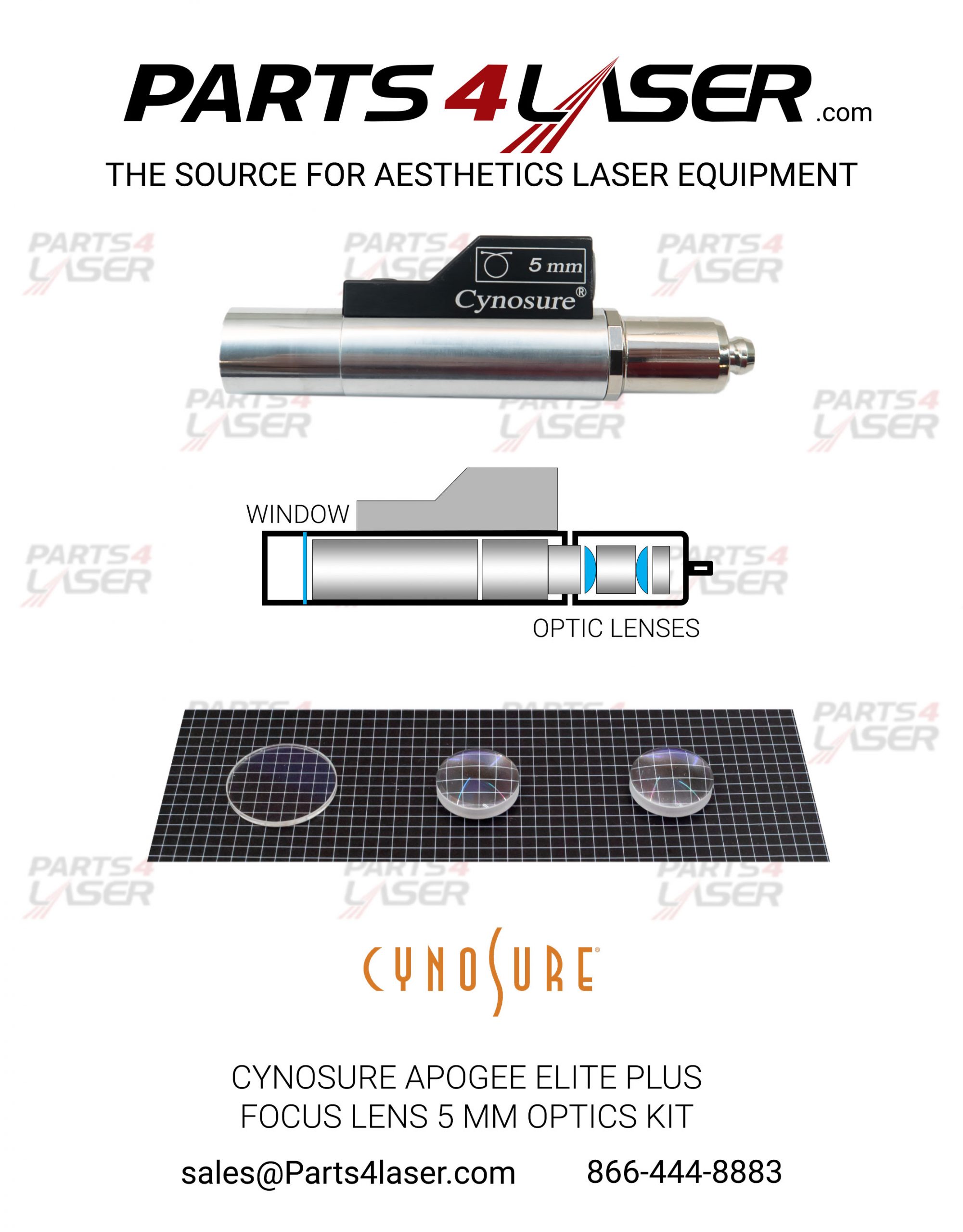 CYNOSURE APOGEE ELITE, ELITE PLUS AND MPX FOCUS LENS 5MM OPTICS KIT, CYOP1753