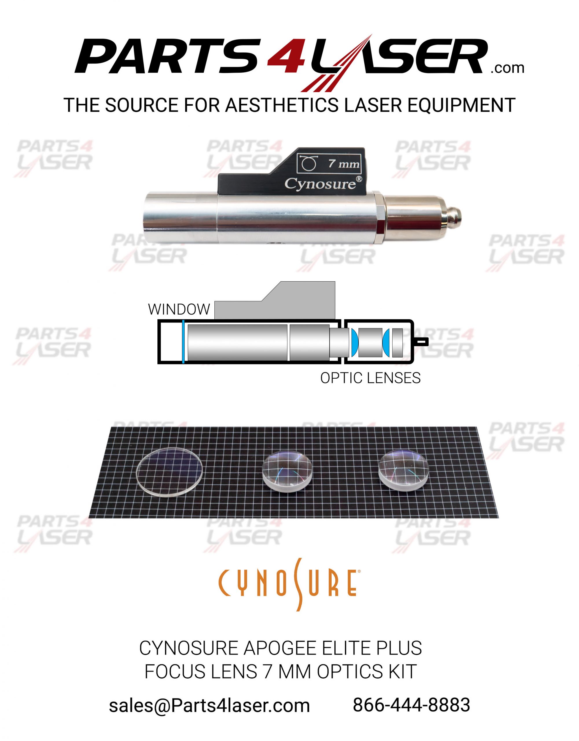 CYNOSURE APOGEE ELITE, ELITE PLUS AND MPX FOCUS LENS 7MM OPTICS KIT, CYOP1754