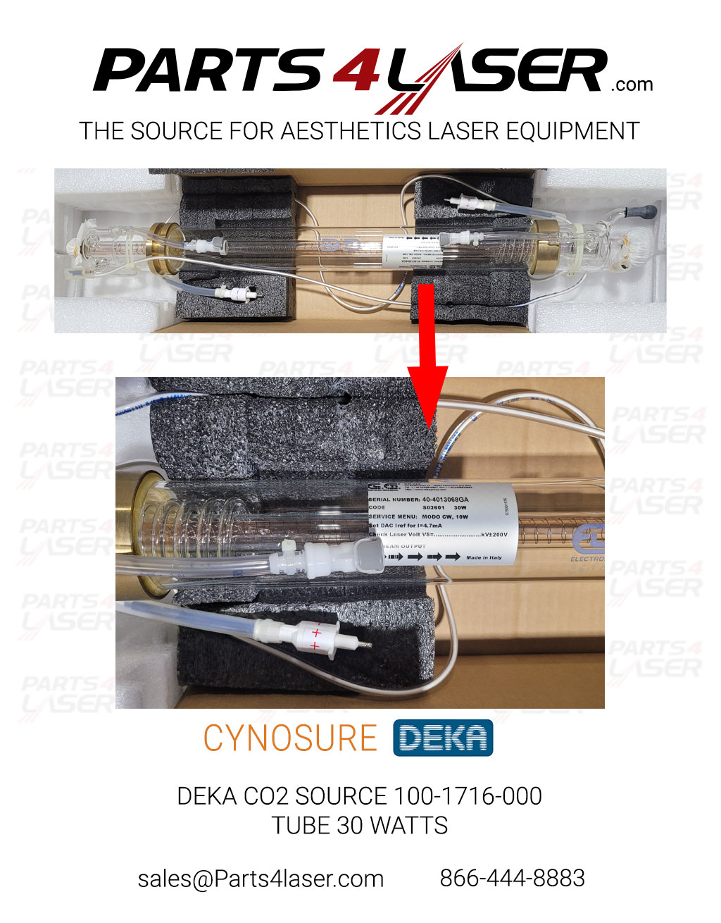 DEKA CO2 SOURCE 100-1716-000 TUBE 30 WATTS