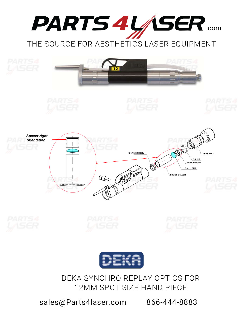 DEKA SYNCHRO REPLAY OPTICS FOR 12MM SPOT SIZE HAND PIECE,HAND PIECE FUCUS LENS,DKOP3021