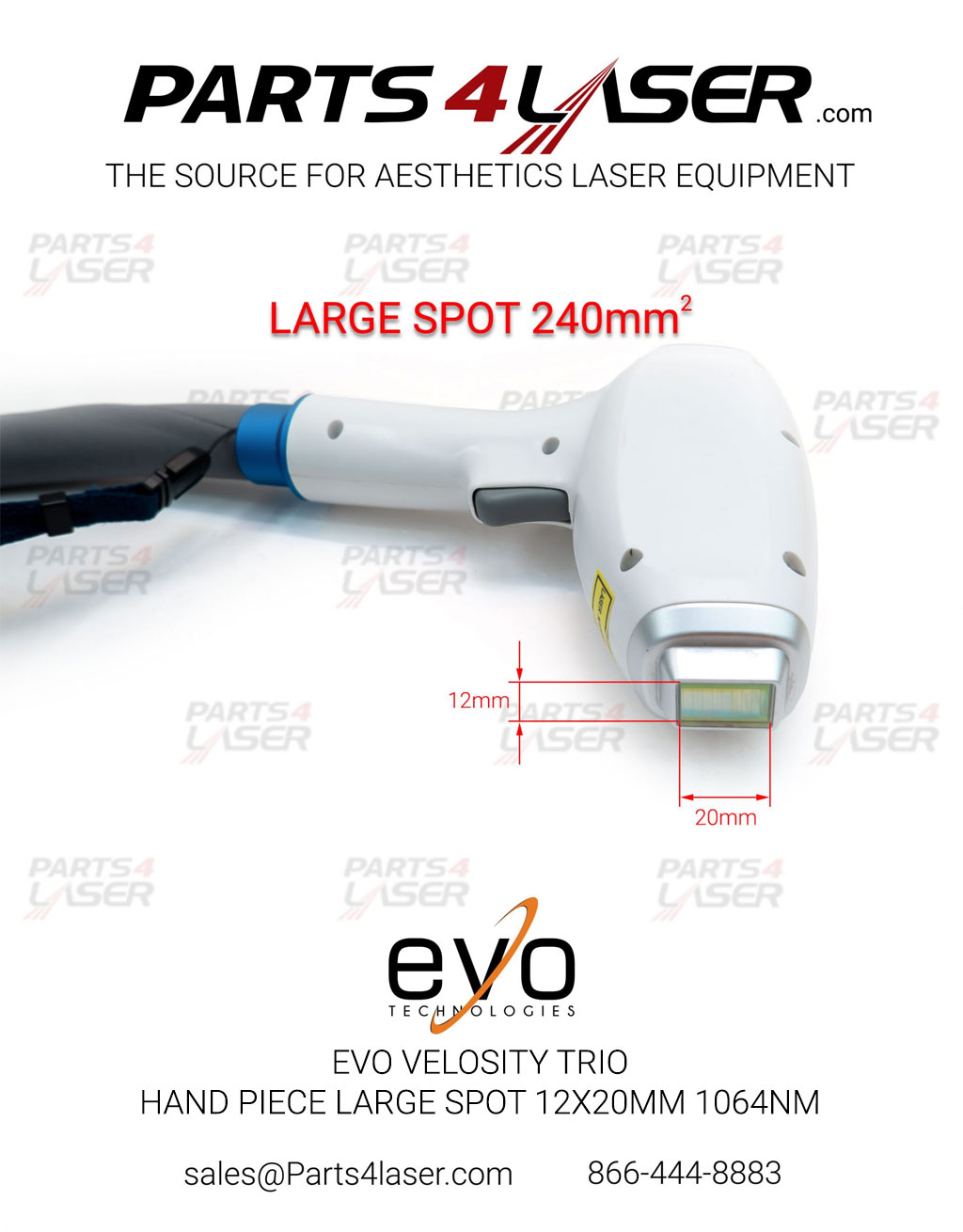 EVO VELOCITY TRIO HAND PIECE LARGE SPOT 12x20mm 1064nm - Image 2
