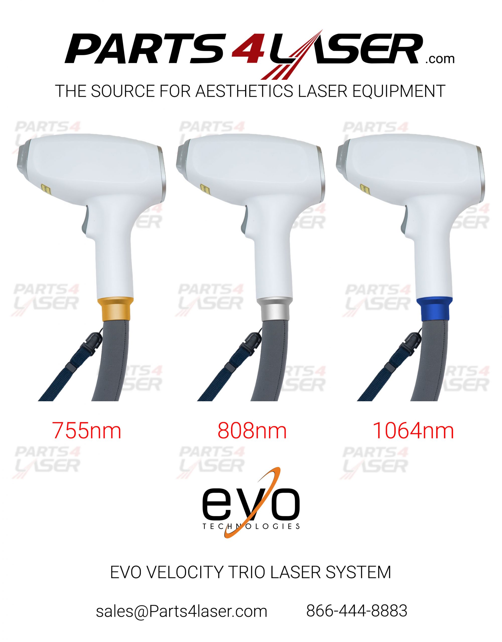 EVO VELOCITY TRIO HAND PIECE LARGE SPOT MULTI WAVE (755/808/1064nm) - Image 3