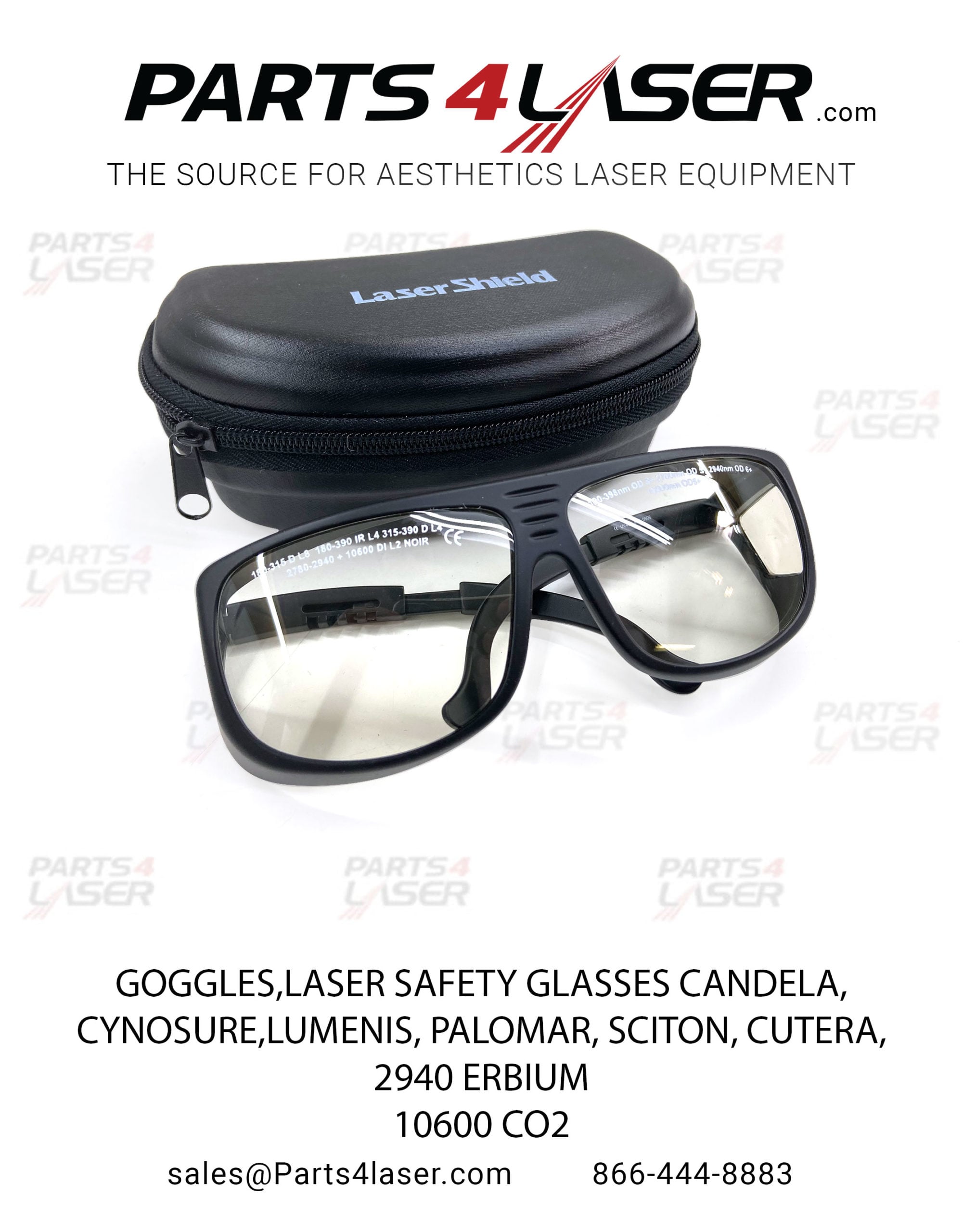 GOGGLES, LASER SAFETY GLASSES CANDELA, CYNOSURE, LUMENIS, PALOMAR, SCITON, CUTERA, 2940 ERBIUM, 10600 CO2 , PAGO3150