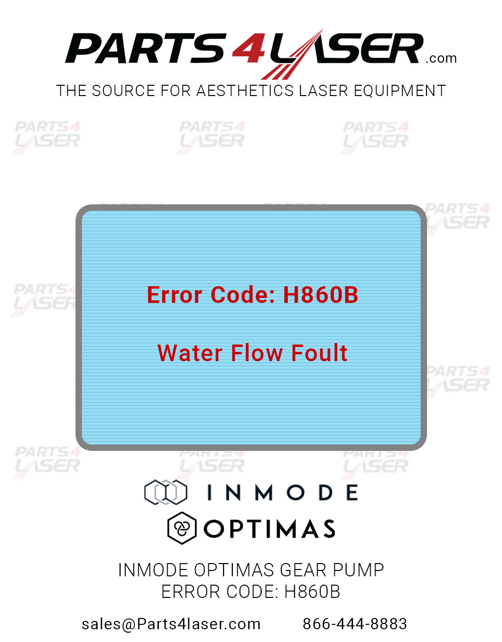 INMODE OPTIMAS GEAR PUMP ERROR CODE: H8608