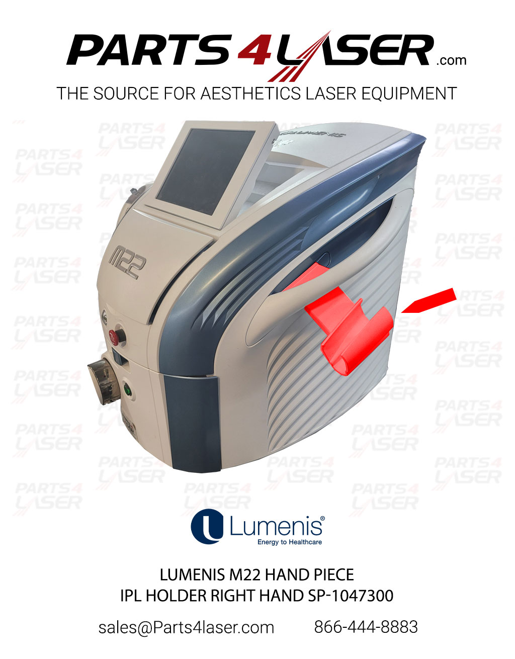 LUMENIS M22 HAND PIECE IPL HOLDER RIGHT HAND SP-1047300 LUCN3660 - Image 3
