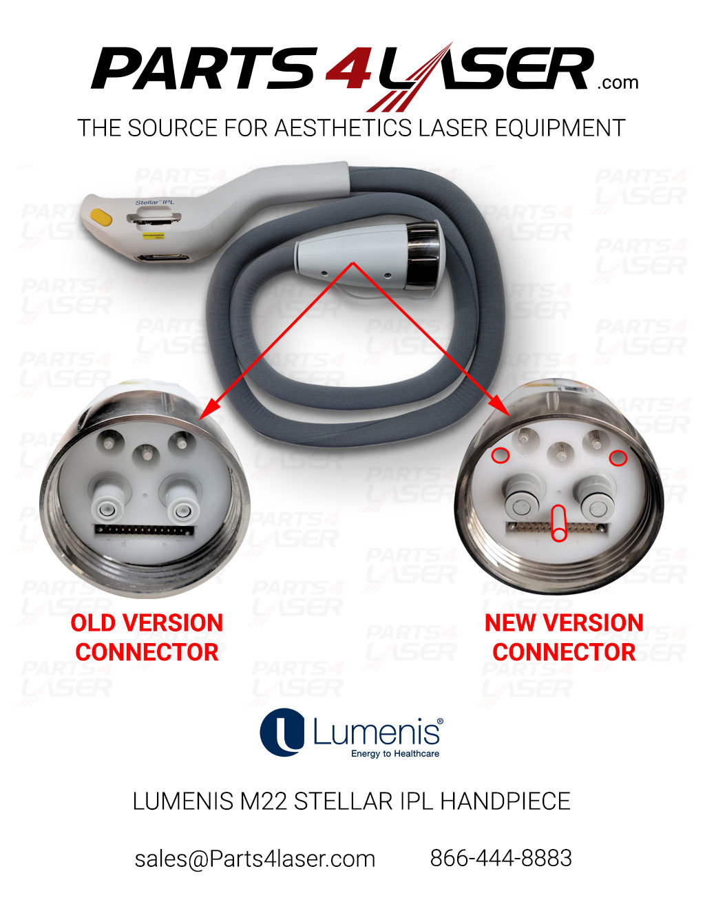 LUMENIS M22 STELLAR IPL HANDPIECE NEW VERSION CONNECTOR SERIES25+ REBUILD YOUR HANDPIECE LURP3461 - Image 3