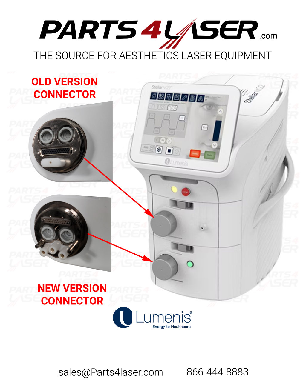 LUMENIS M22 STELLAR IPL HANDPIECE NEW VERSION CONNECTOR SERIES25+ REBUILD YOUR HANDPIECE LURP3461 - Image 2
