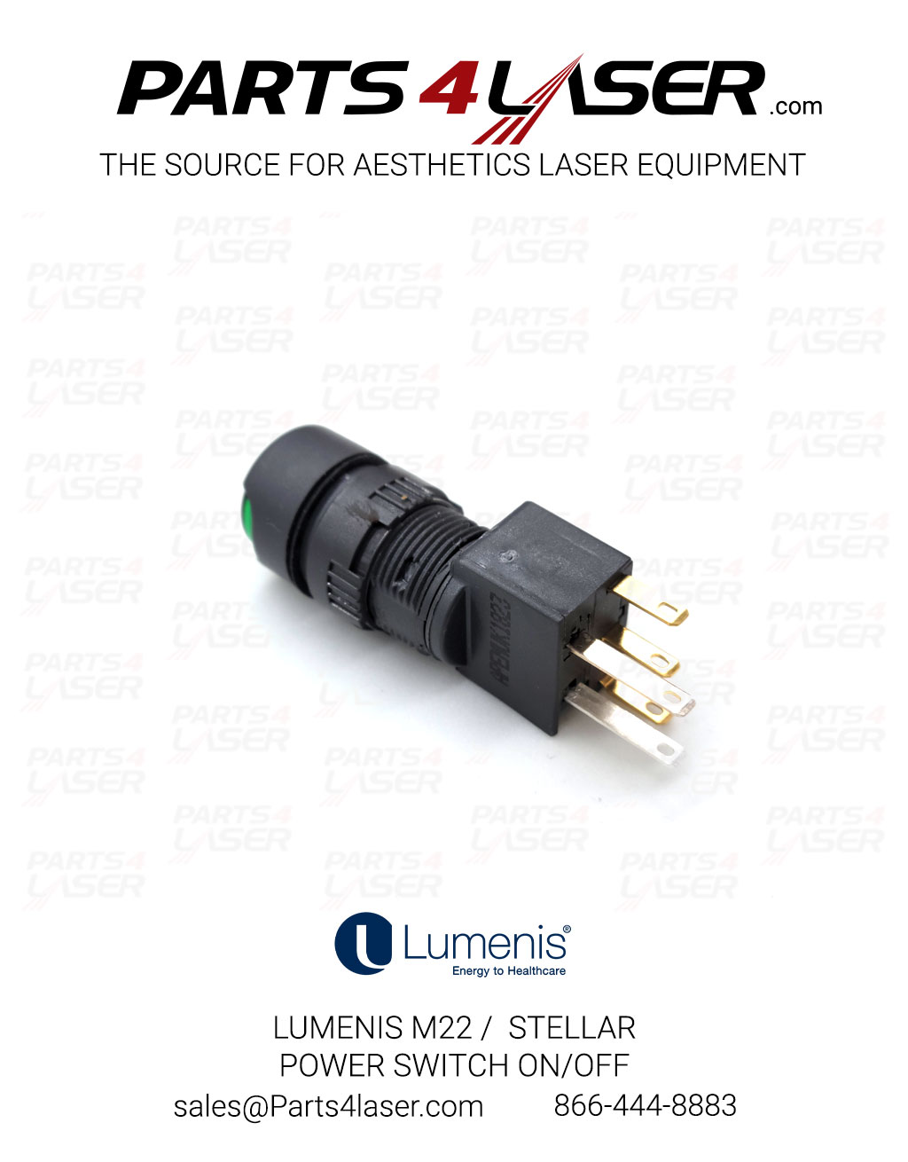 LUMENIS M22 / STELLAR POWER SWITCH ON/OFF GREEN BUTTON SP-1047140 LUCN3433 - Image 3
