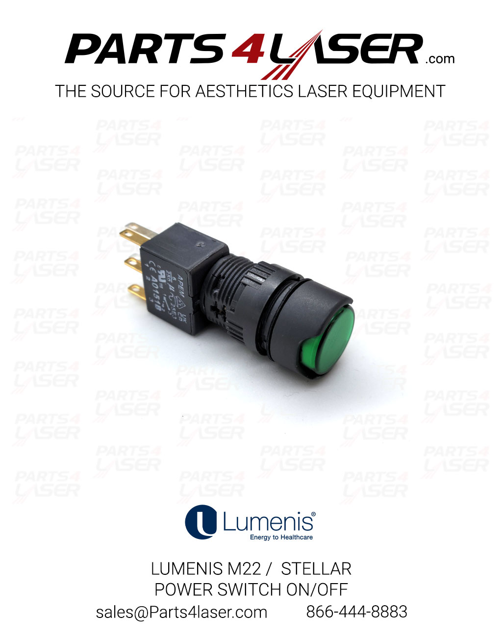 LUMENIS M22 / STELLAR POWER SWITCH ON/OFF GREEN BUTTON SP-1047140 LUCN3433