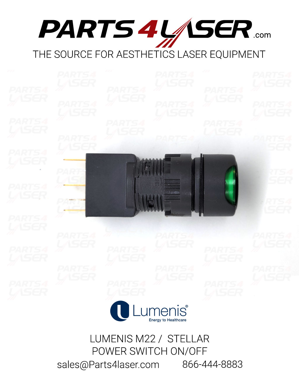 LUMENIS M22 / STELLAR POWER SWITCH ON/OFF GREEN BUTTON SP-1047140 LUCN3433 - Image 2