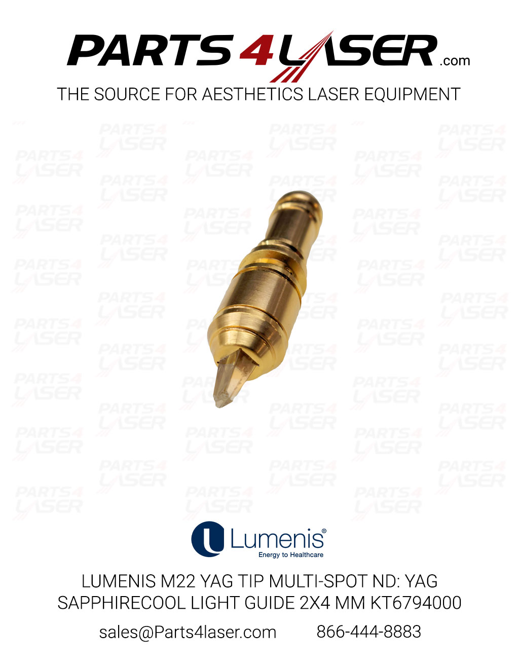 LUMENIS M22 / STELLAR YAG TIP MULTI-SPOT ND: YAG SAPPHIRECOOL LIGHT GUIDE 2X4 MM KT6794000 LUOP3187