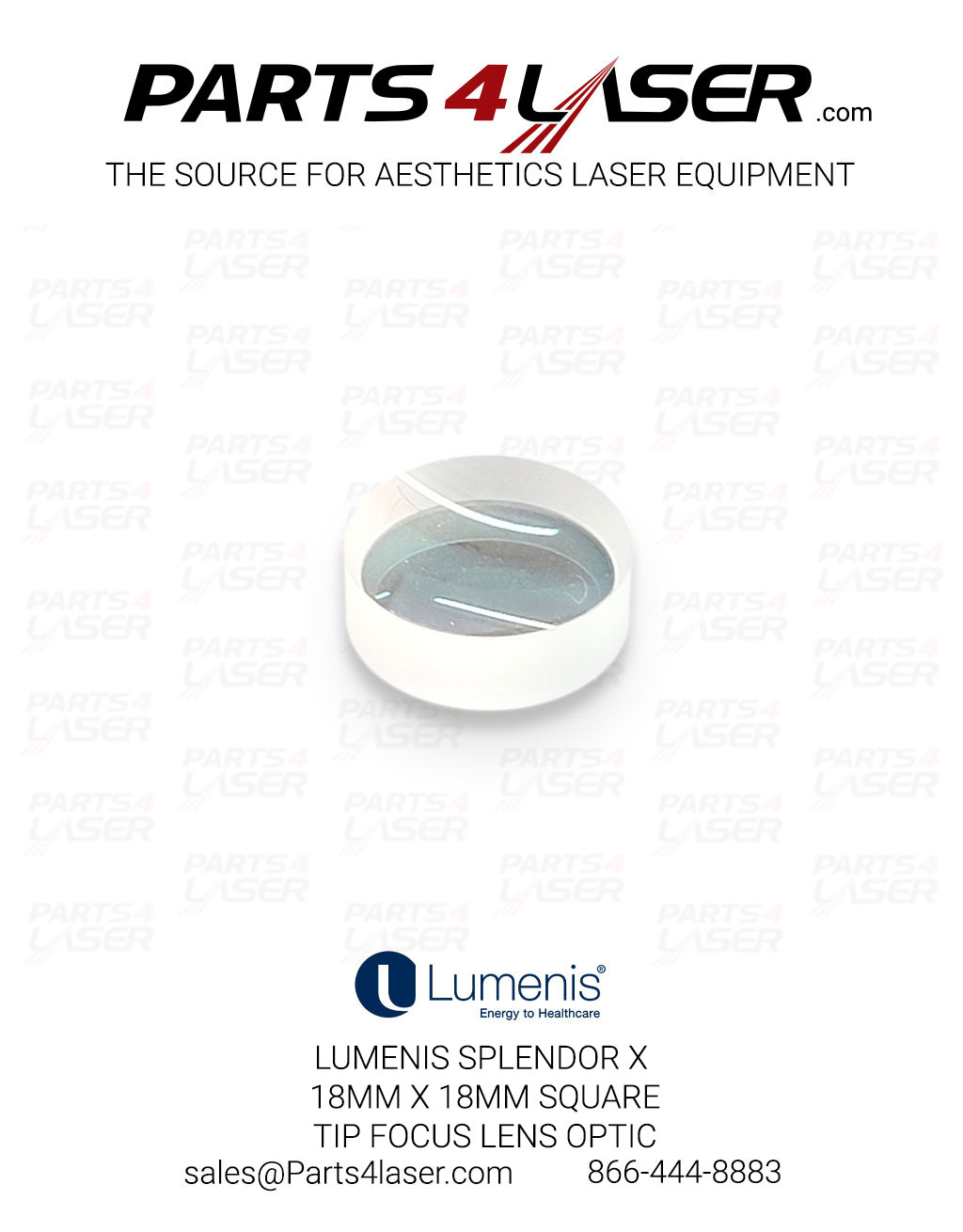 LUMENIS SPLENDOR X, 18mm X 18mm SQUARE TIP FOCUS LENS OPTIC B50 LUOP3673 - Image 2