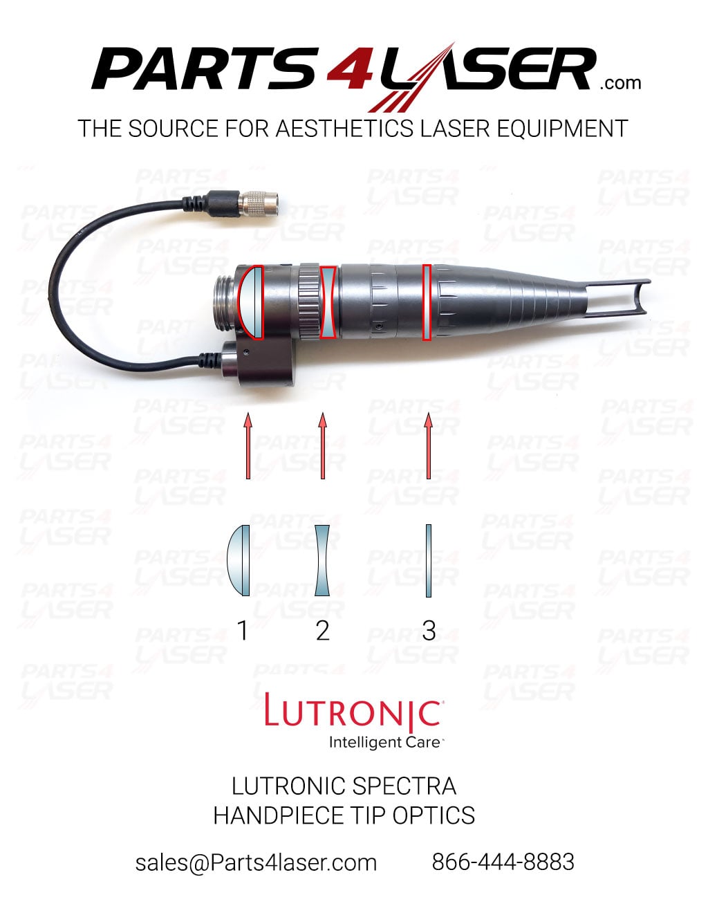 LUTRONIC SPECTRA HANDPIECE TIP WINDOW OPTICS LUOP3346 #3 B52