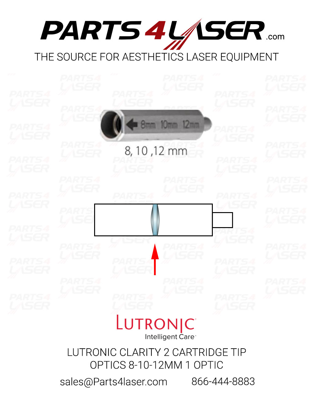 LUTRONIC CLARITY 2 SLIDER CARTRIDGE TIP OPTICS 8-10-12MM 1 OPTIC LTOP3564