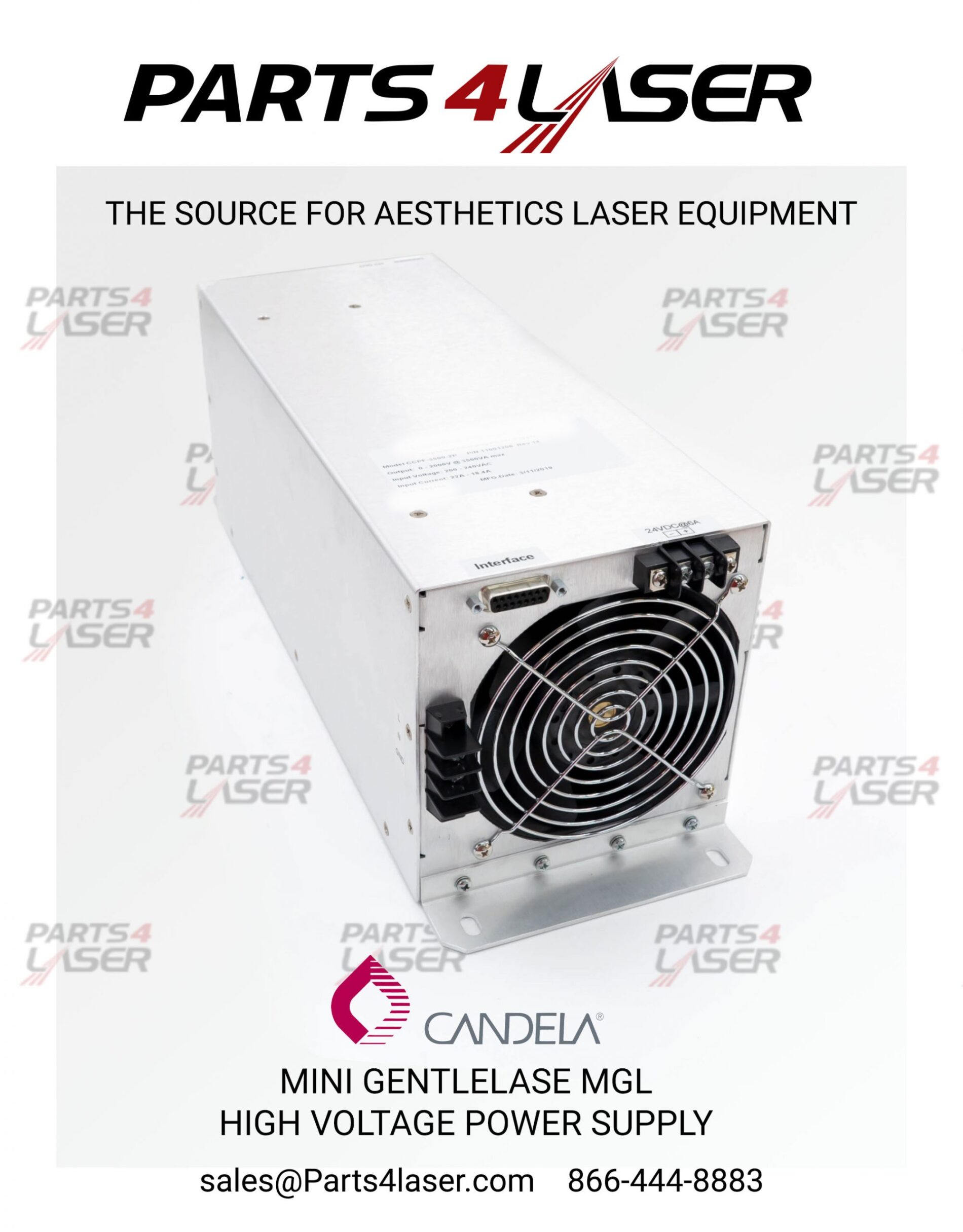 CANDELA MINI GENTLELASE MGL HIGH VOLTAGE POWER SUPPLY HVPS 4001-01-0076, 4001-01-0084 , CAPS1212