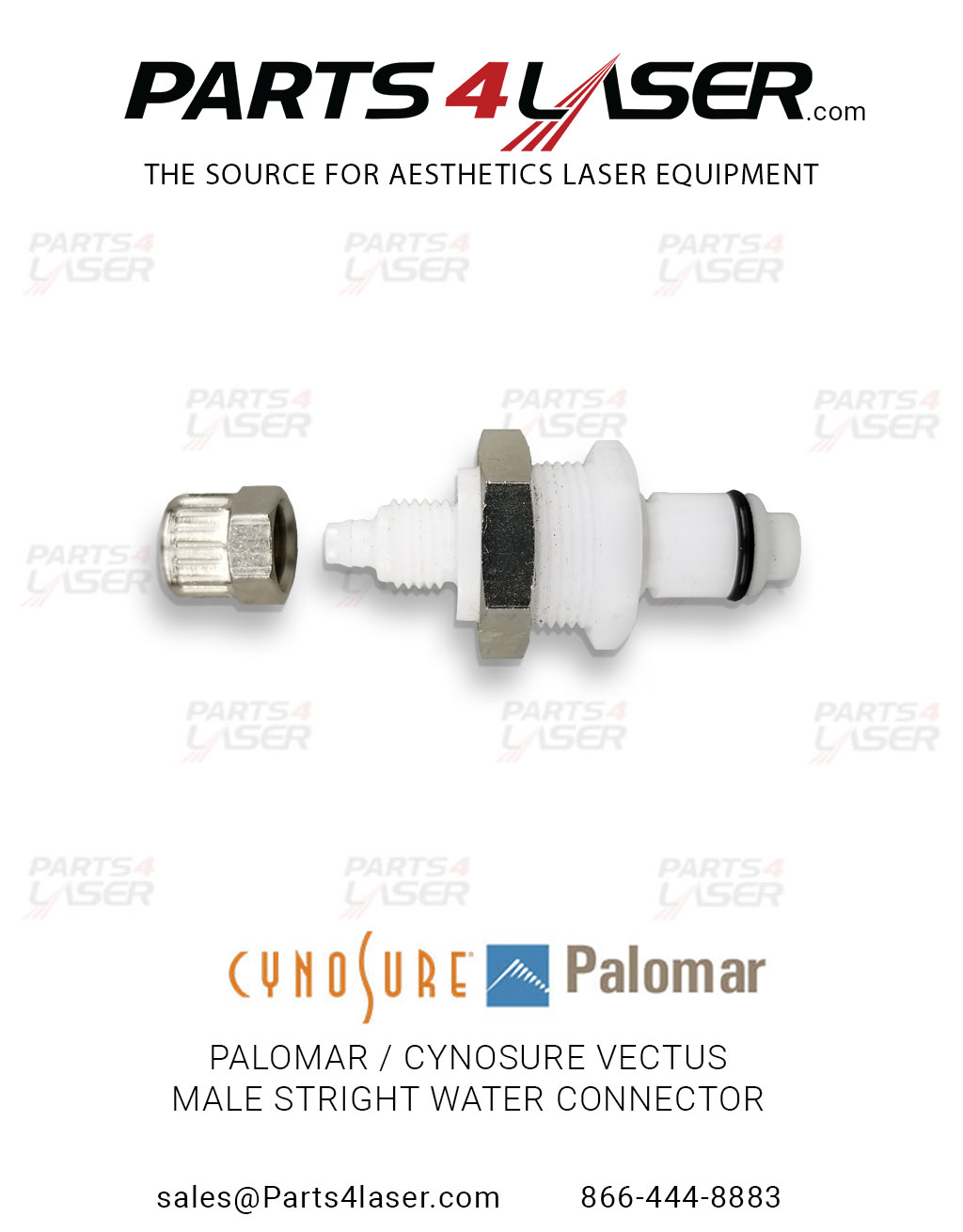 ALMA HARMONY XL PRO / PALOMAR / CYNOSURE VECTUS MALE STRAIGHT WATER CONNECTOR PACN2105, E109