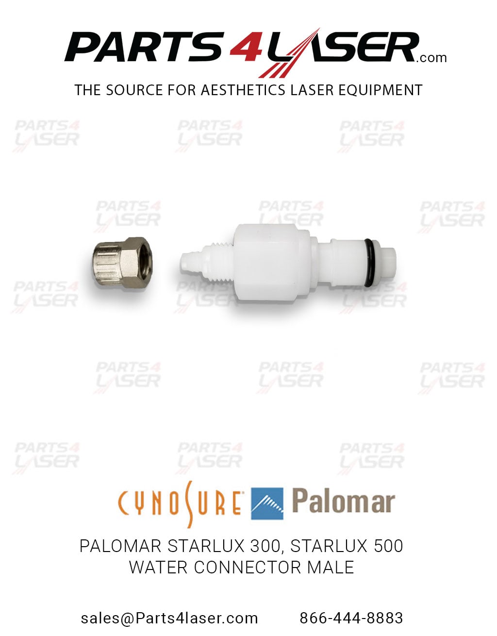 CYNOSURE / PALOMAR STARLUX 300, STARLUX 500 WATER CONNECTOR MALE PACN2128