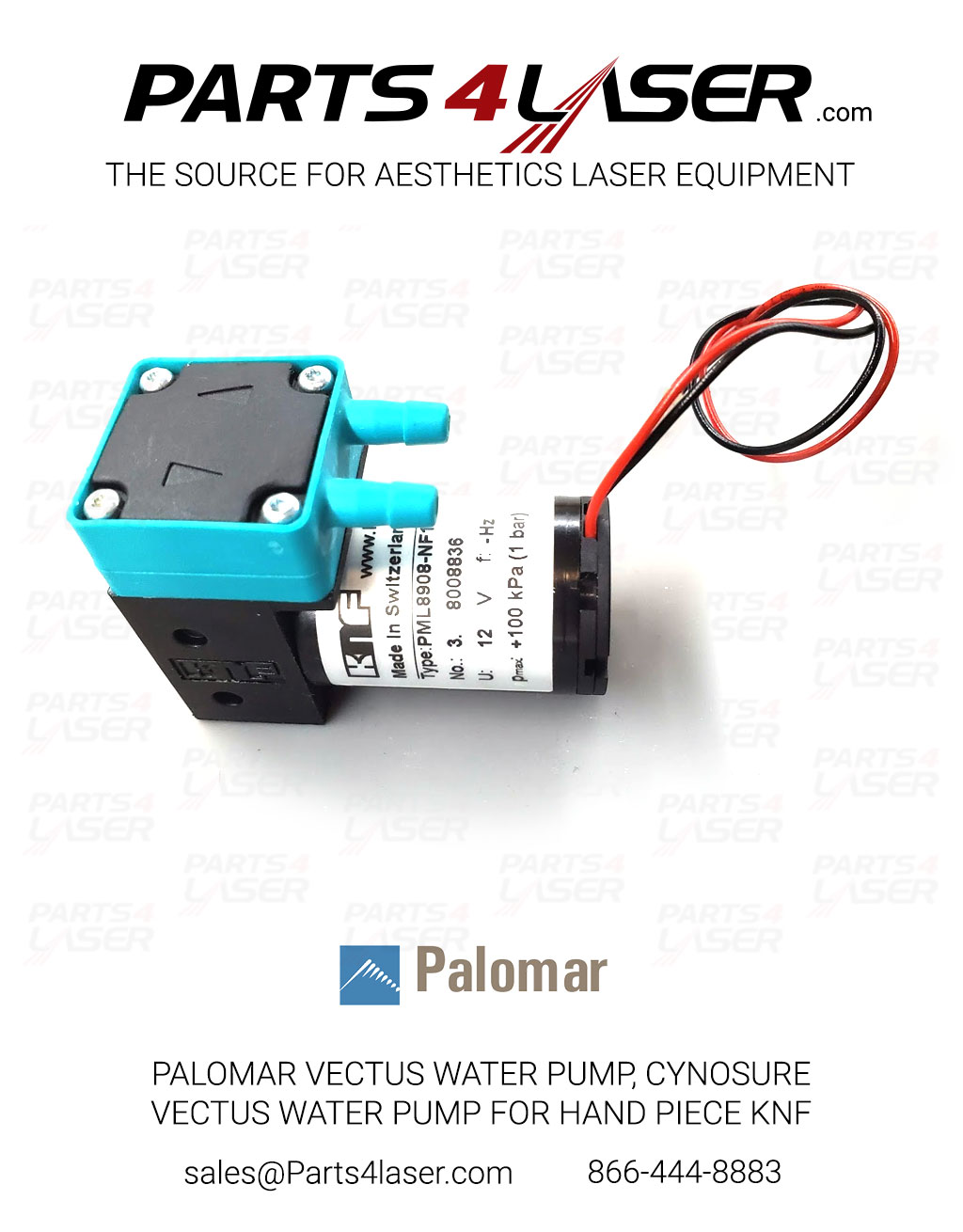 PALOMAR VECTUS WATER PUMP, CYNOSURE VECTUS WATER PUMP FOR HAND PIECE KNF PAPU2033