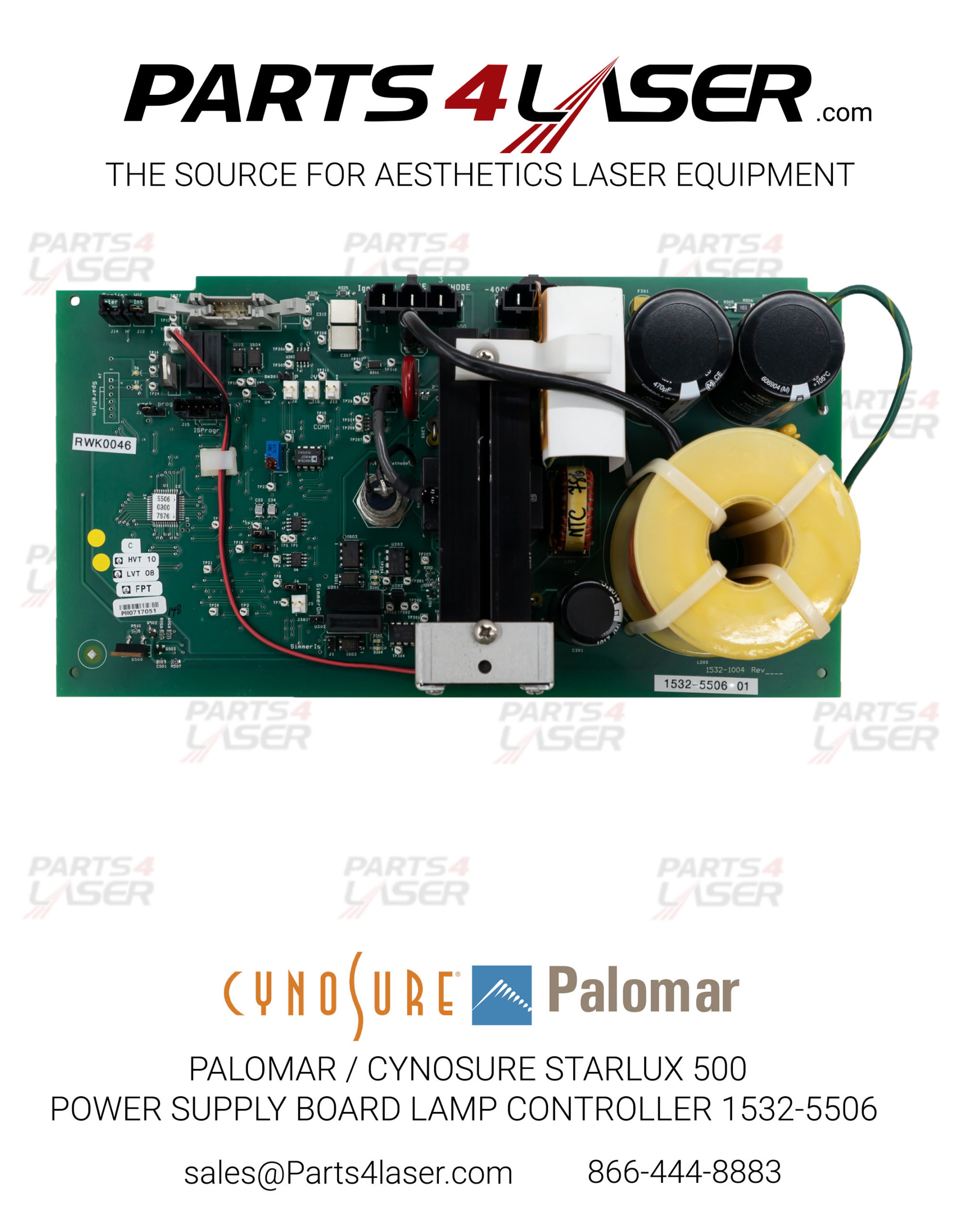 PALOMAR / CYNOSURE STARLUX 500 POWER SUPPLY BOARD LAMP CONTROLLER 1532-5506