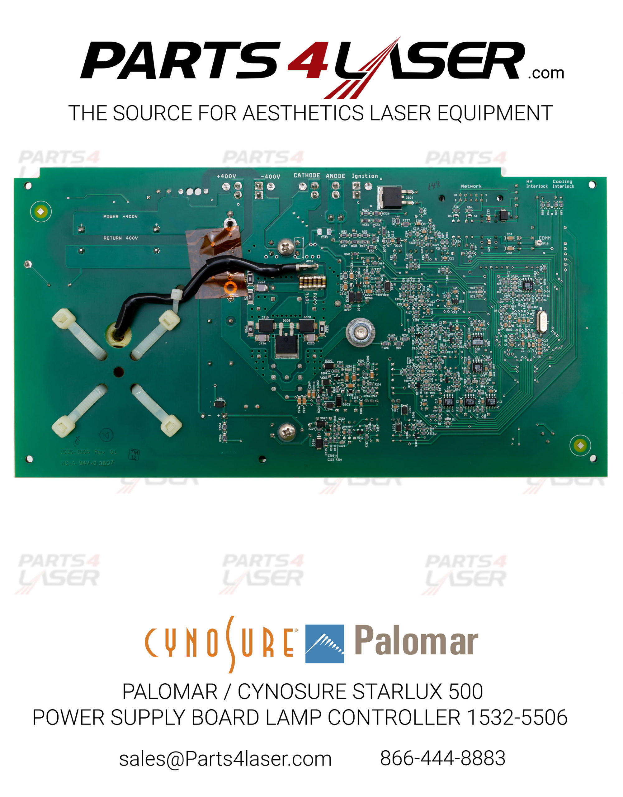 PALOMAR / CYNOSURE STARLUX 500 POWER SUPPLY BOARD LAMP CONTROLLER 1532-5506 - Image 2