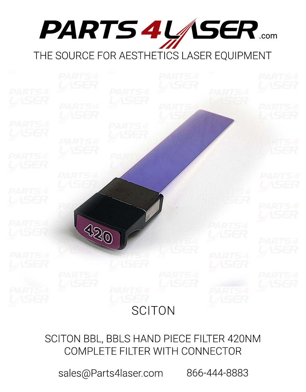 SCITON BBL, BBLs HAND PIECE FILTER 420 nm, COMPLETE FILTER WITH GREY CONNECTOR 1500-201-01 SCOP3579