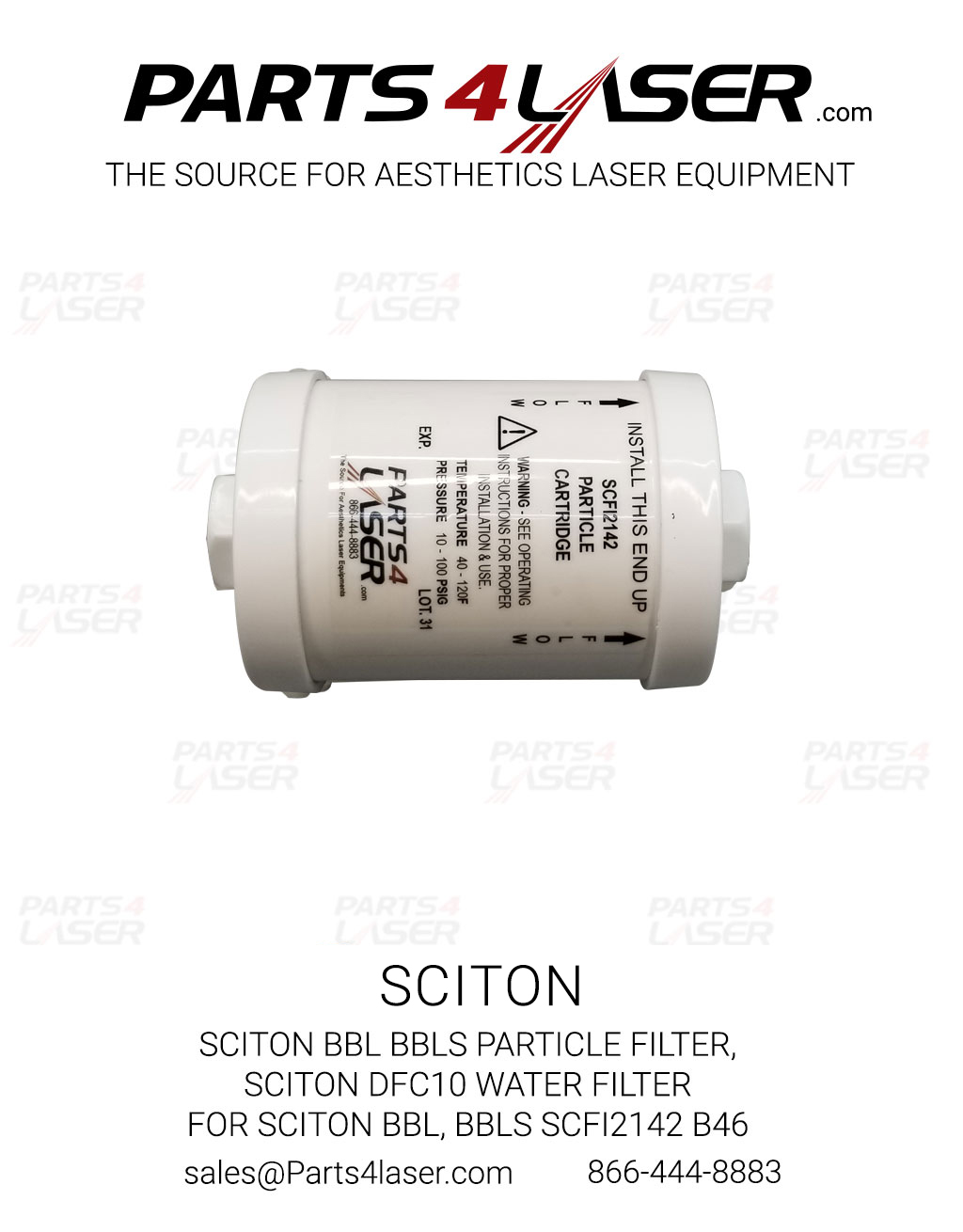 SCITON BBL BBLs Particle FILTER, Sciton DFC10 Water Filter for Sciton BBL, BBLs SCFI2142 B46