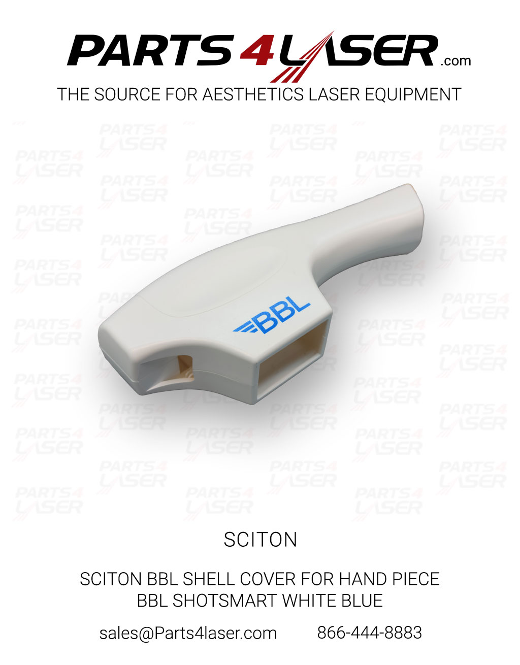 SCITON BBL SHELL COVER FOR HAND PIECE - BBL SHOTSMART WHITE WITH BLUE LOGO SCSC3227-A, B77